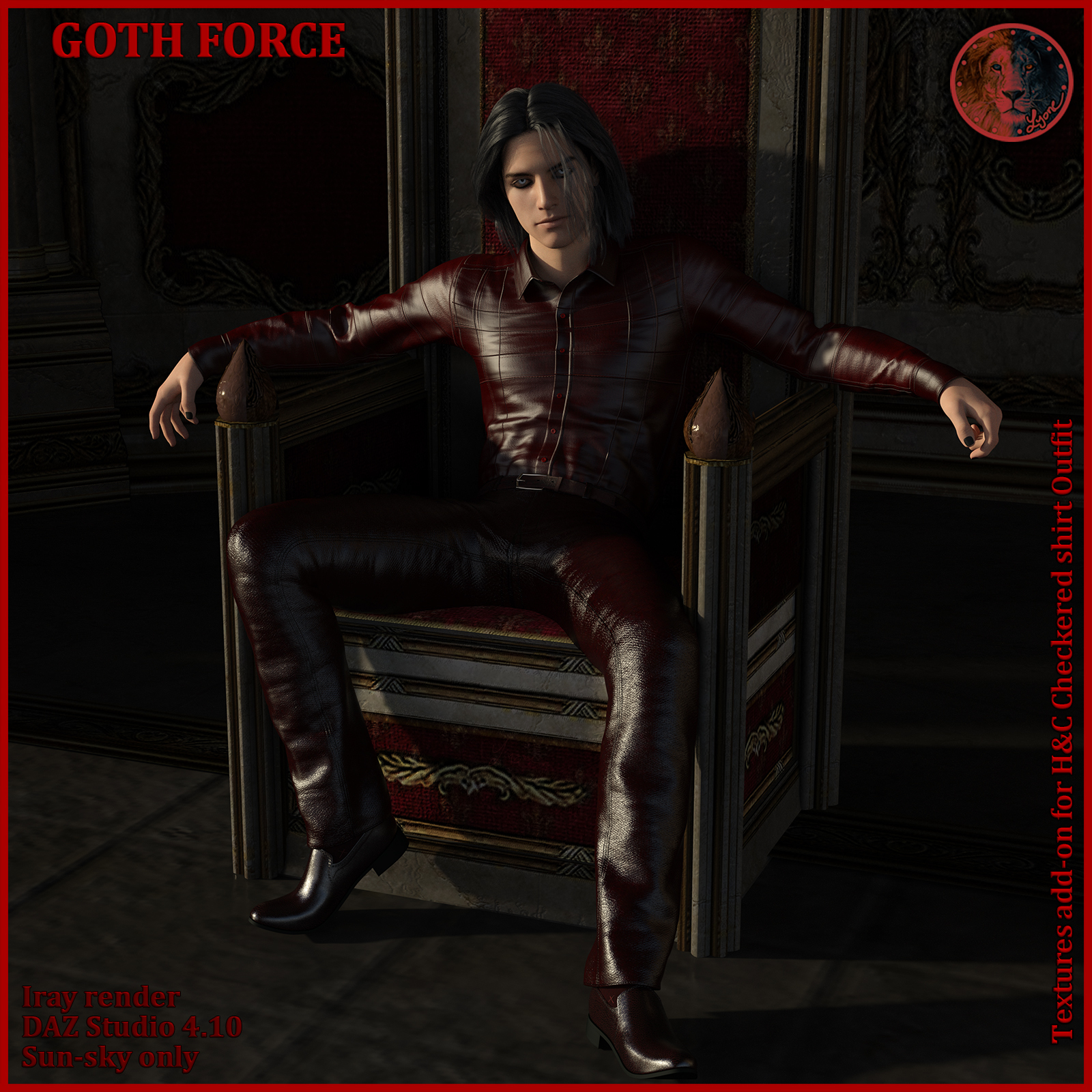 Goth Force Reds for H and C Checkered Shirt Outfit for G8M by N/A