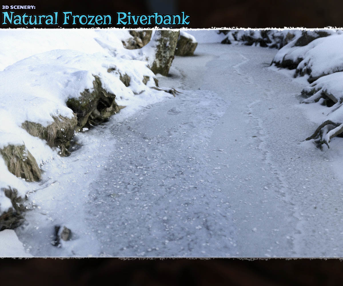 3D Scenery: Frozen Natural Riverbank by N/A