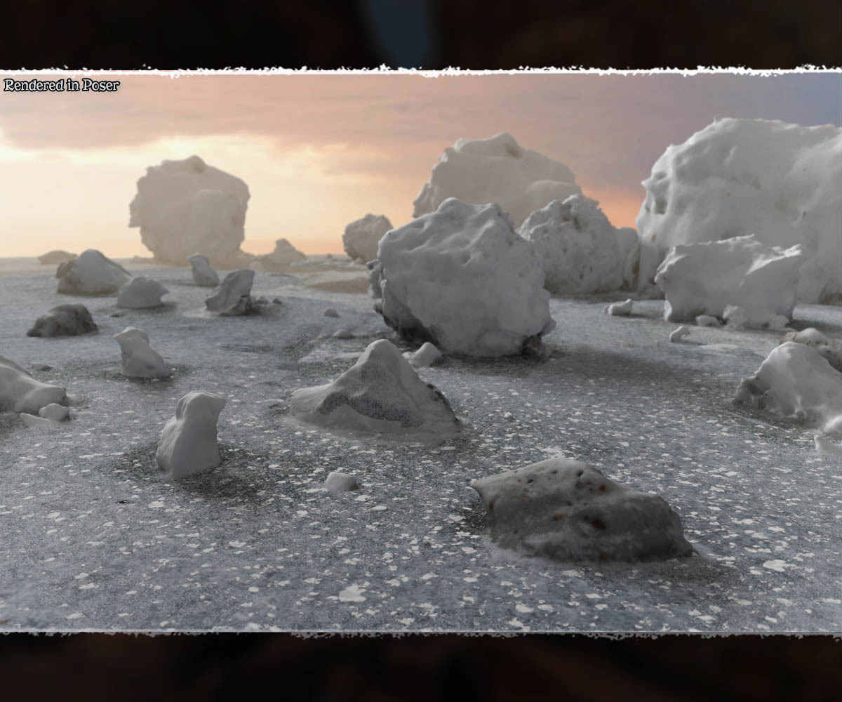 3D Scenery: Frozen Natural Riverbank by N/A