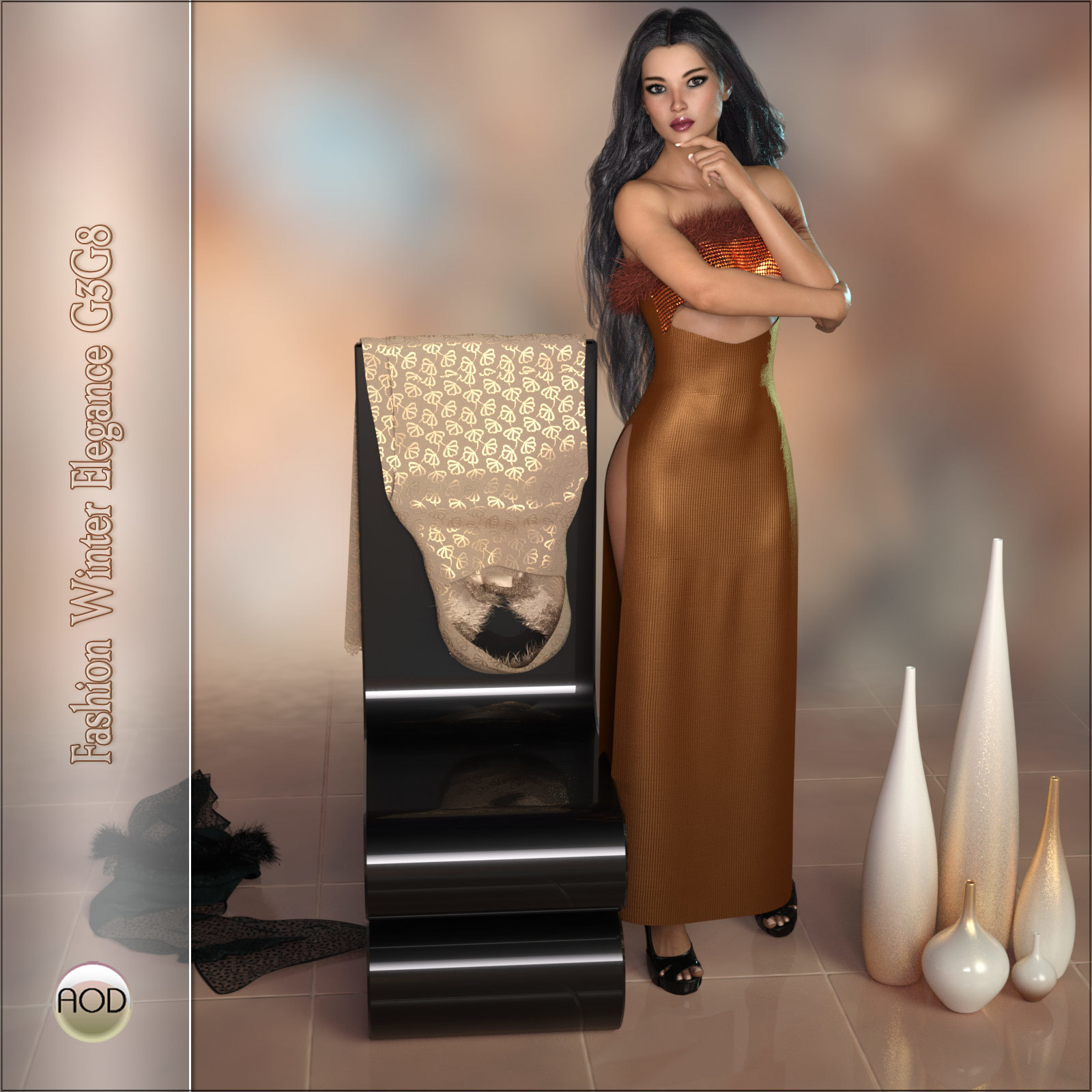 Fashion: Winter Elegance Dress G3G8 by N/A