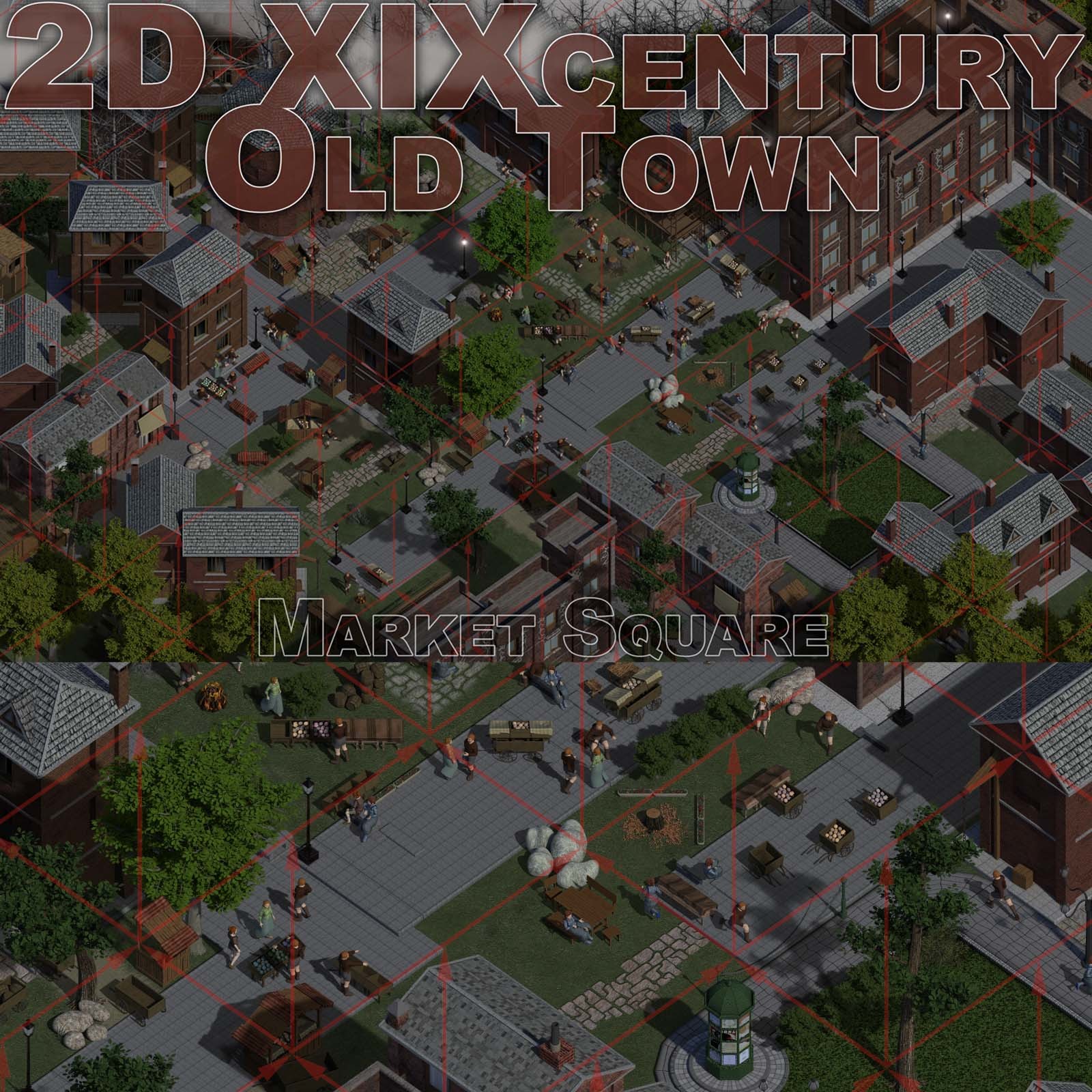 2D XIX century Old Town Market Square by N/A