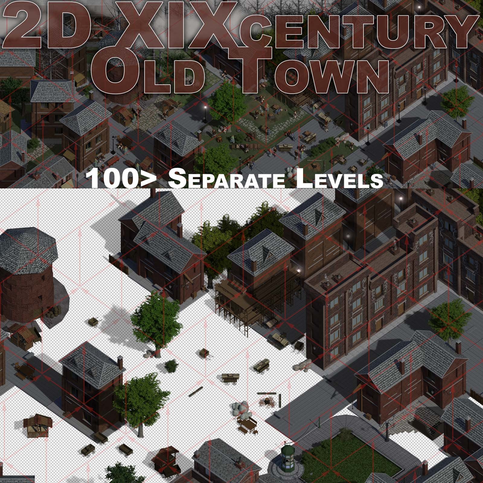 2D XIX century Old Town Market Square by N/A
