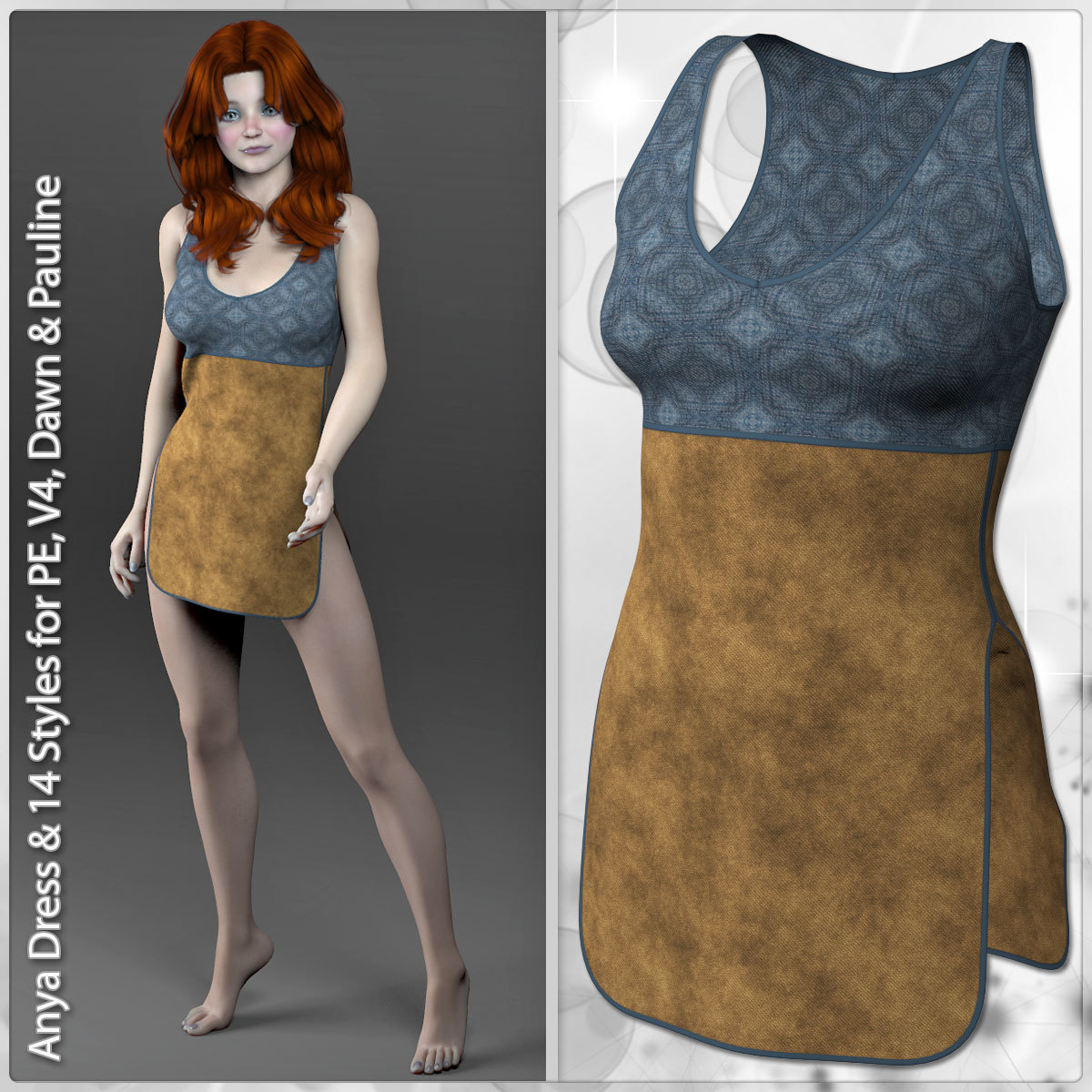 Anya Dress and 14 Styles for PE, V4, Dawn and Pauline by N/A