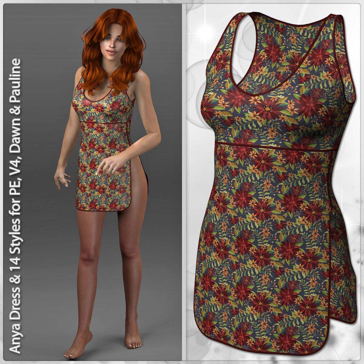 Anya Dress and 14 Styles for PE, V4, Dawn and Pauline by N/A