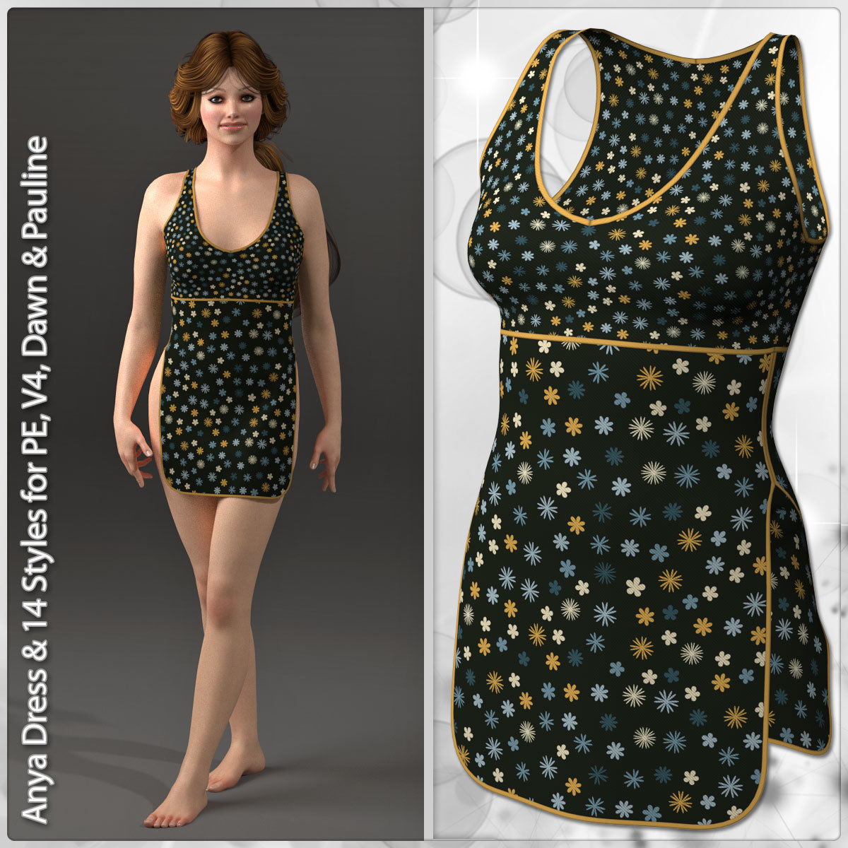 Anya Dress and 14 Styles for PE, V4, Dawn and Pauline by N/A