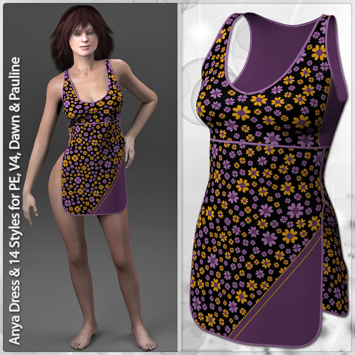Anya Dress and 14 Styles for PE, V4, Dawn and Pauline by N/A