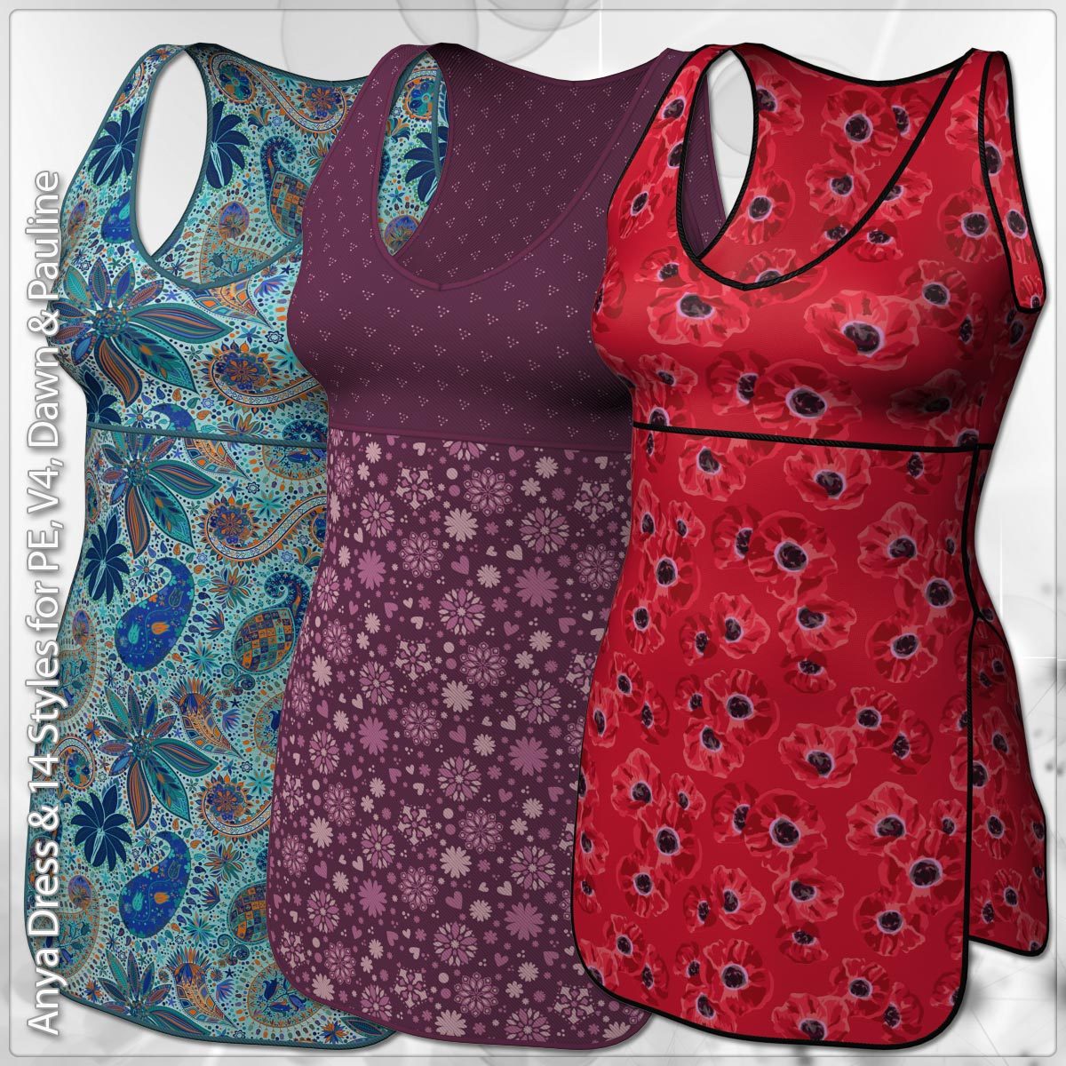 Anya Dress and 14 Styles for PE, V4, Dawn and Pauline by N/A