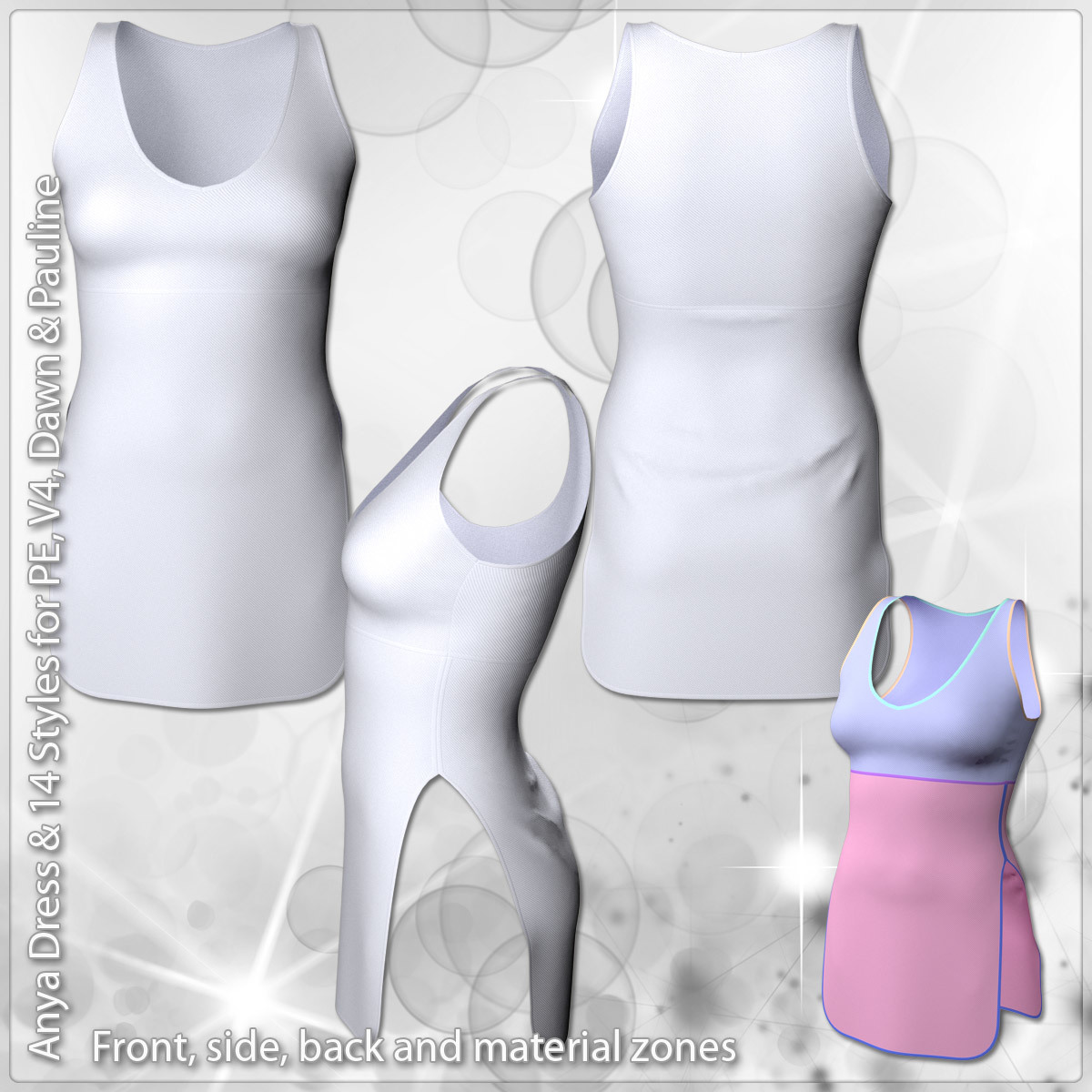 Anya Dress and 14 Styles for PE, V4, Dawn and Pauline by N/A