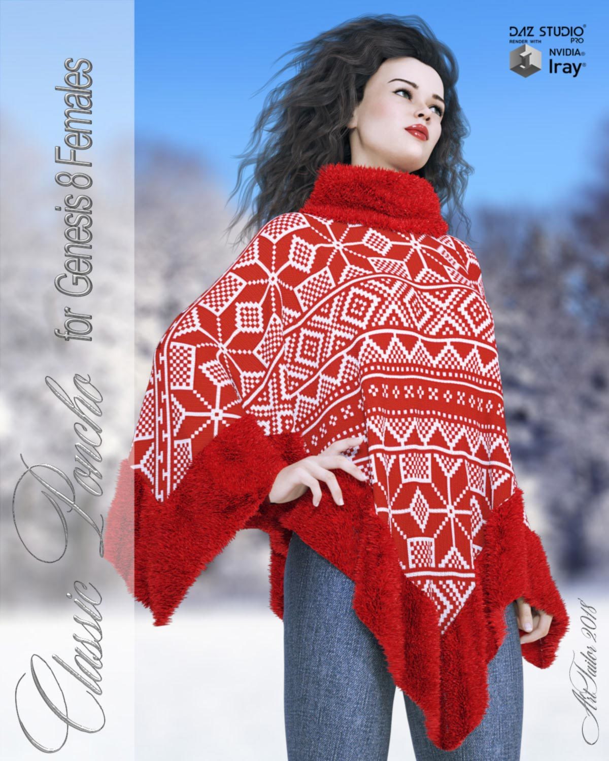 dForce Classic Poncho for Genesis 8 Females by N/A