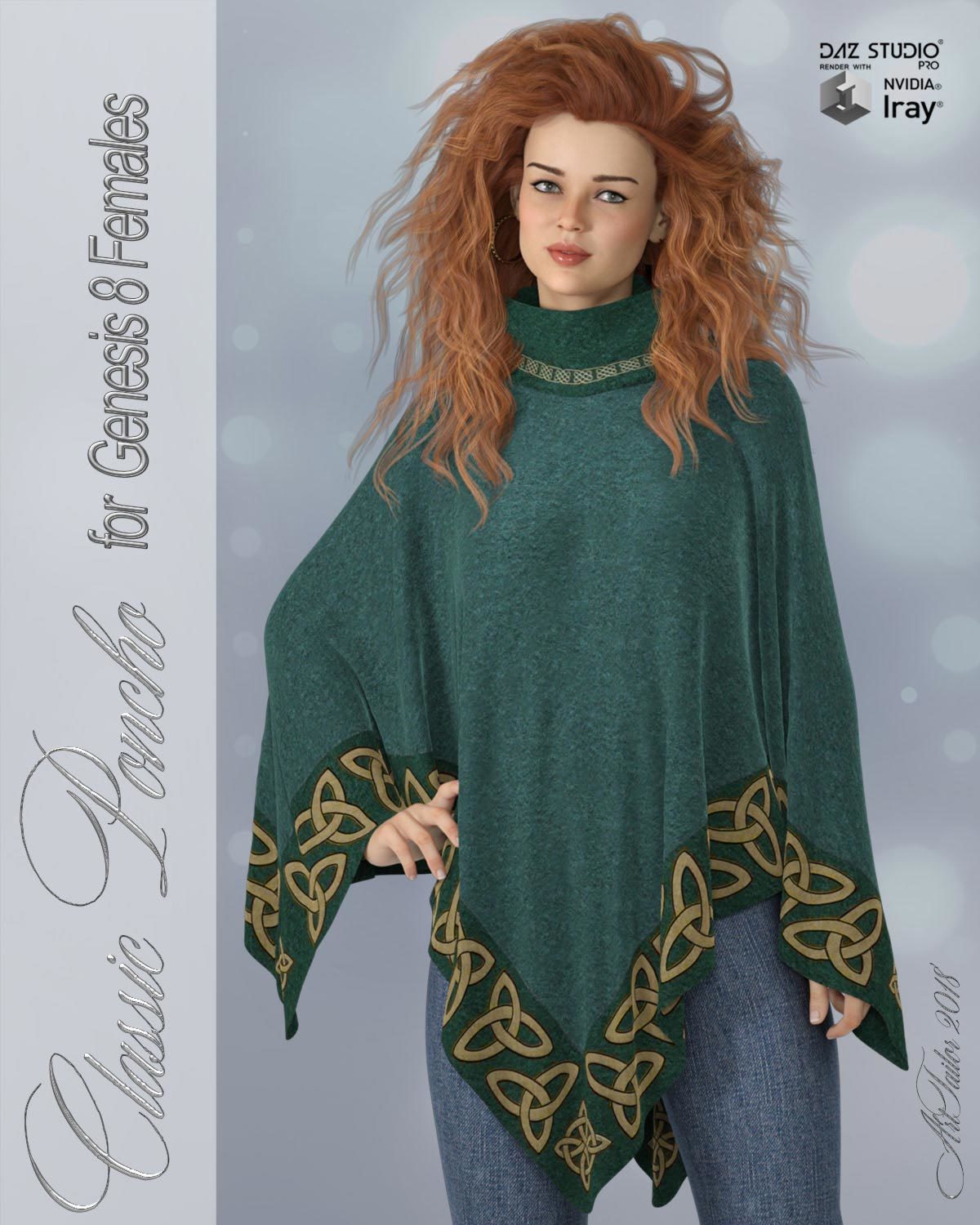 dForce Classic Poncho for Genesis 8 Females by N/A