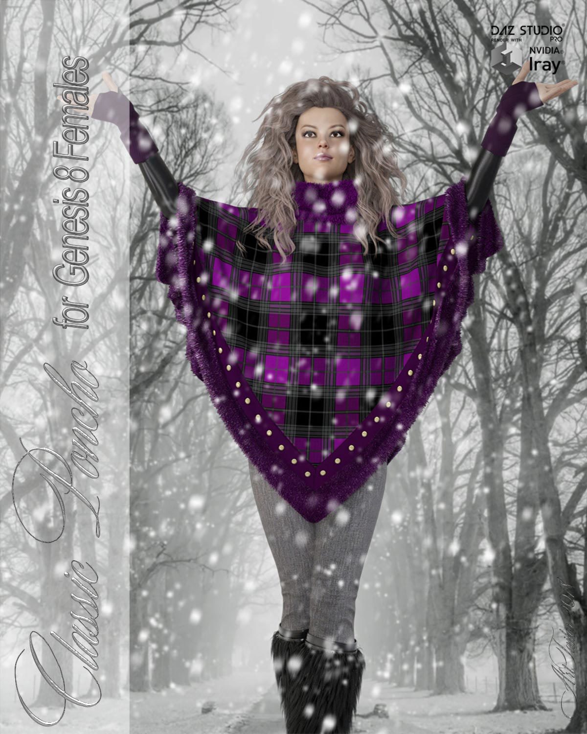 dForce Classic Poncho for Genesis 8 Females by N/A