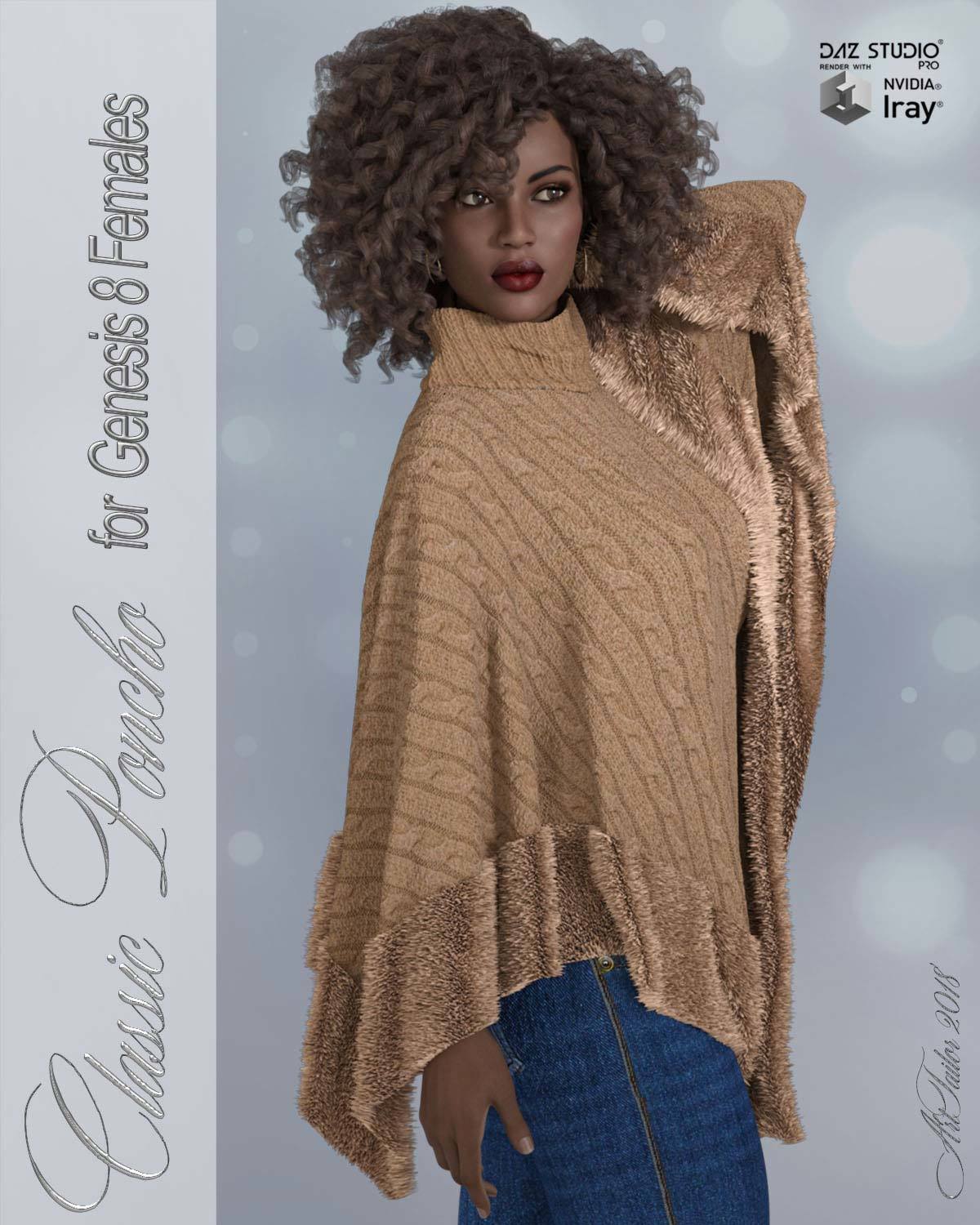 dForce Classic Poncho for Genesis 8 Females by N/A