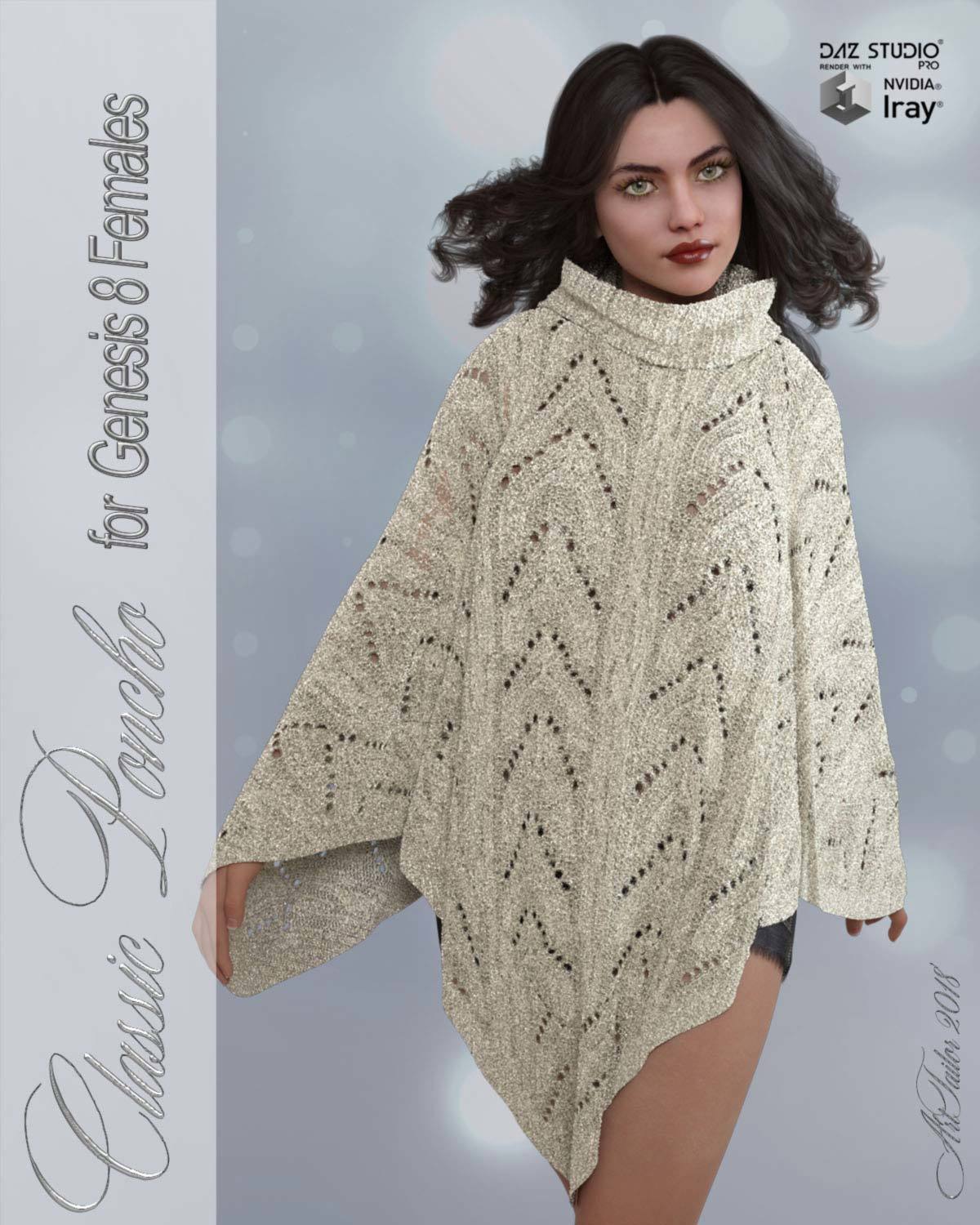 dForce Classic Poncho for Genesis 8 Females by N/A