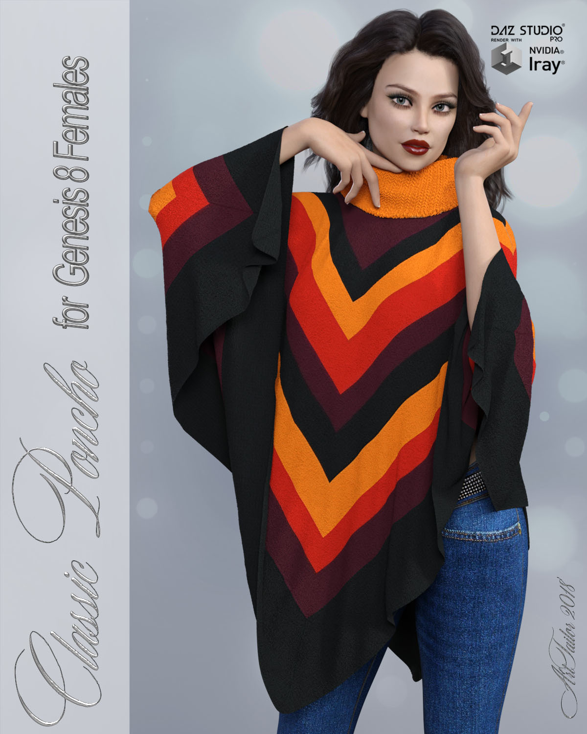 dForce Classic Poncho for Genesis 8 Females by N/A