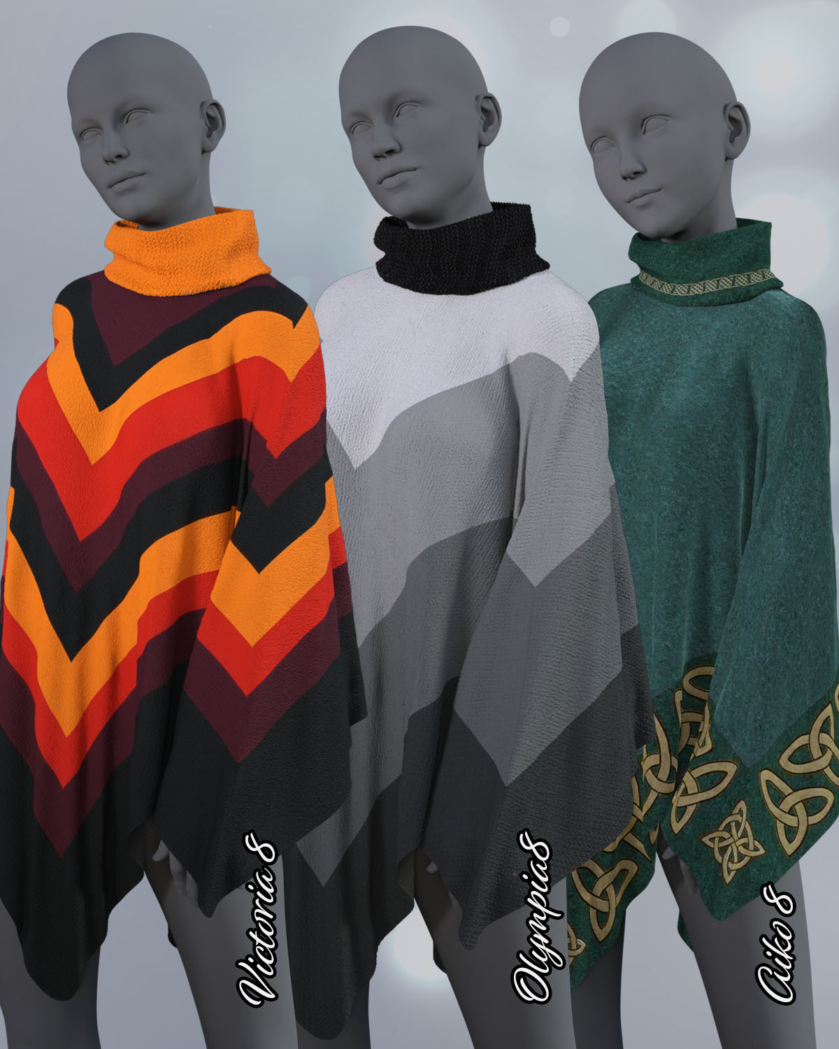 dForce Classic Poncho for Genesis 8 Females by N/A