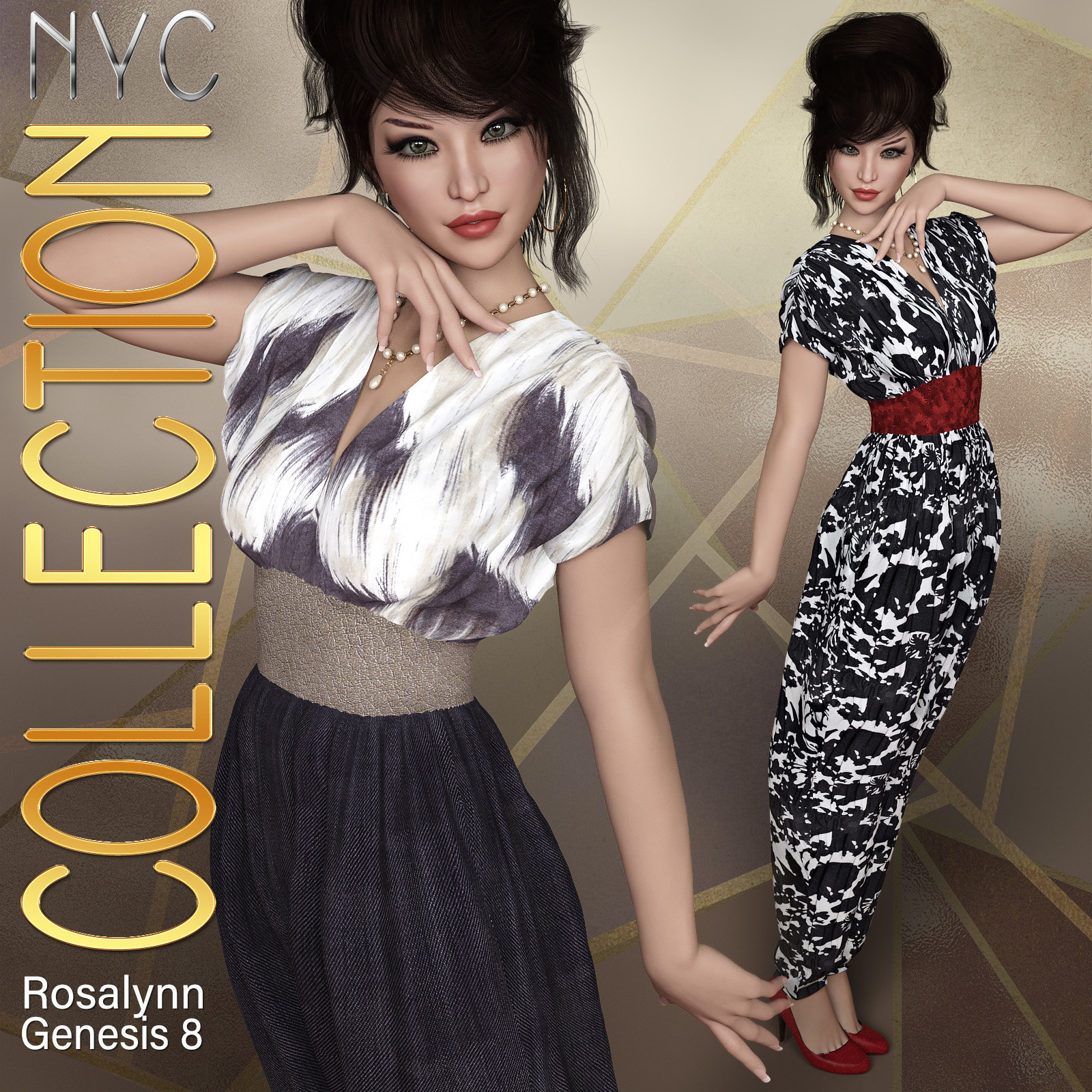 NYC Collection: dForce Rosalynn Outfit for Genesis 8 Female by N/A