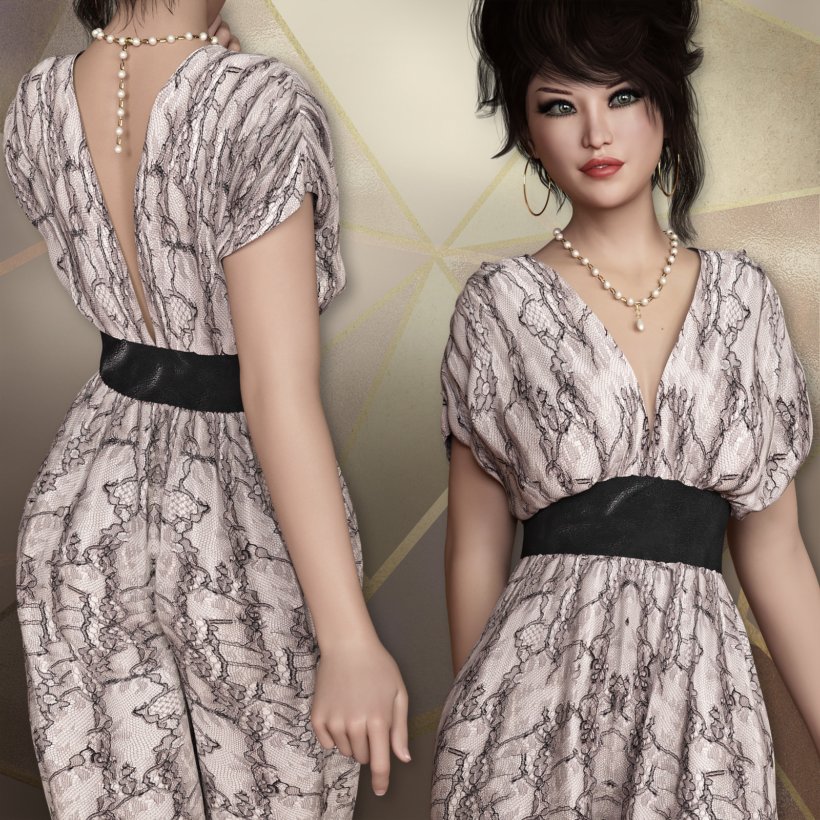 NYC Collection: dForce Rosalynn Outfit for Genesis 8 Female by N/A