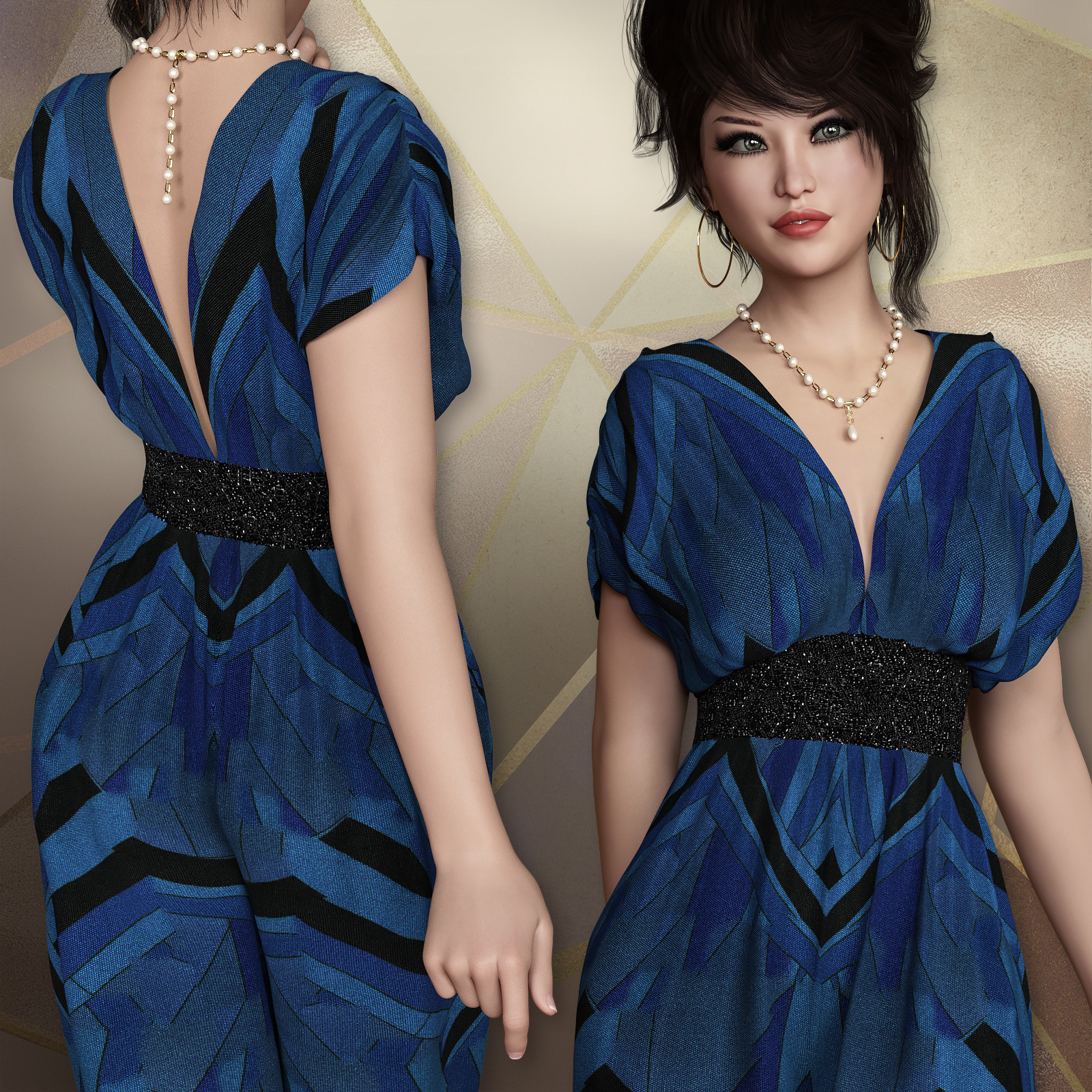 NYC Collection: dForce Rosalynn Outfit for Genesis 8 Female by N/A