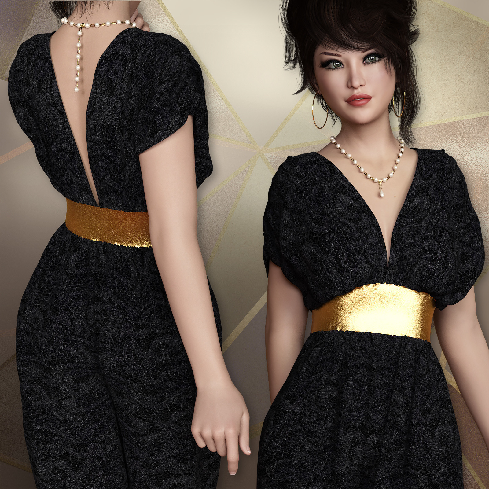 NYC Collection: dForce Rosalynn Outfit for Genesis 8 Female by N/A