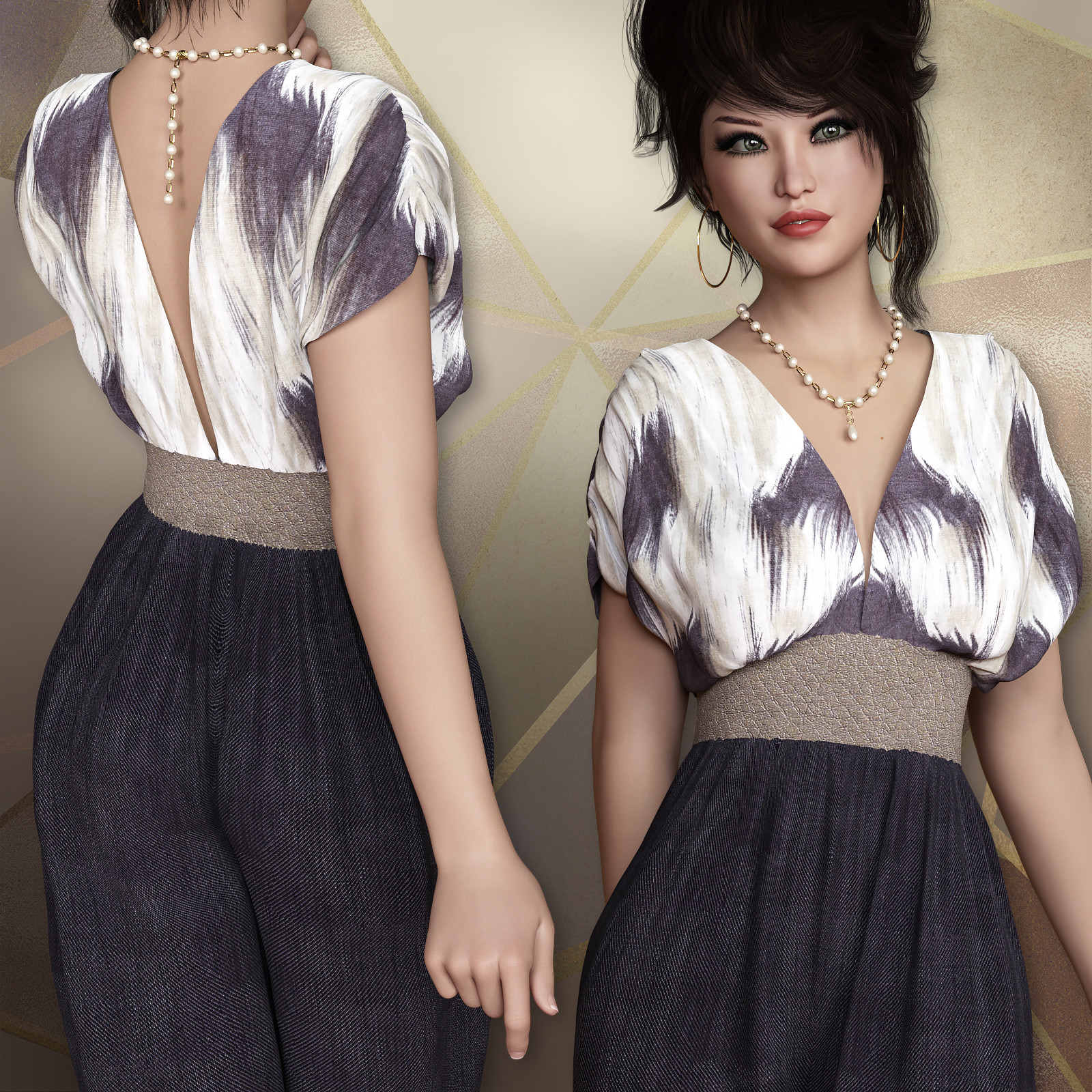 NYC Collection: dForce Rosalynn Outfit for Genesis 8 Female by N/A