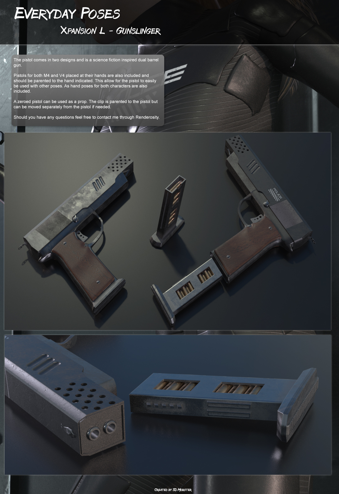 Everyday poses Xpansion L - Gunslinger by N/A