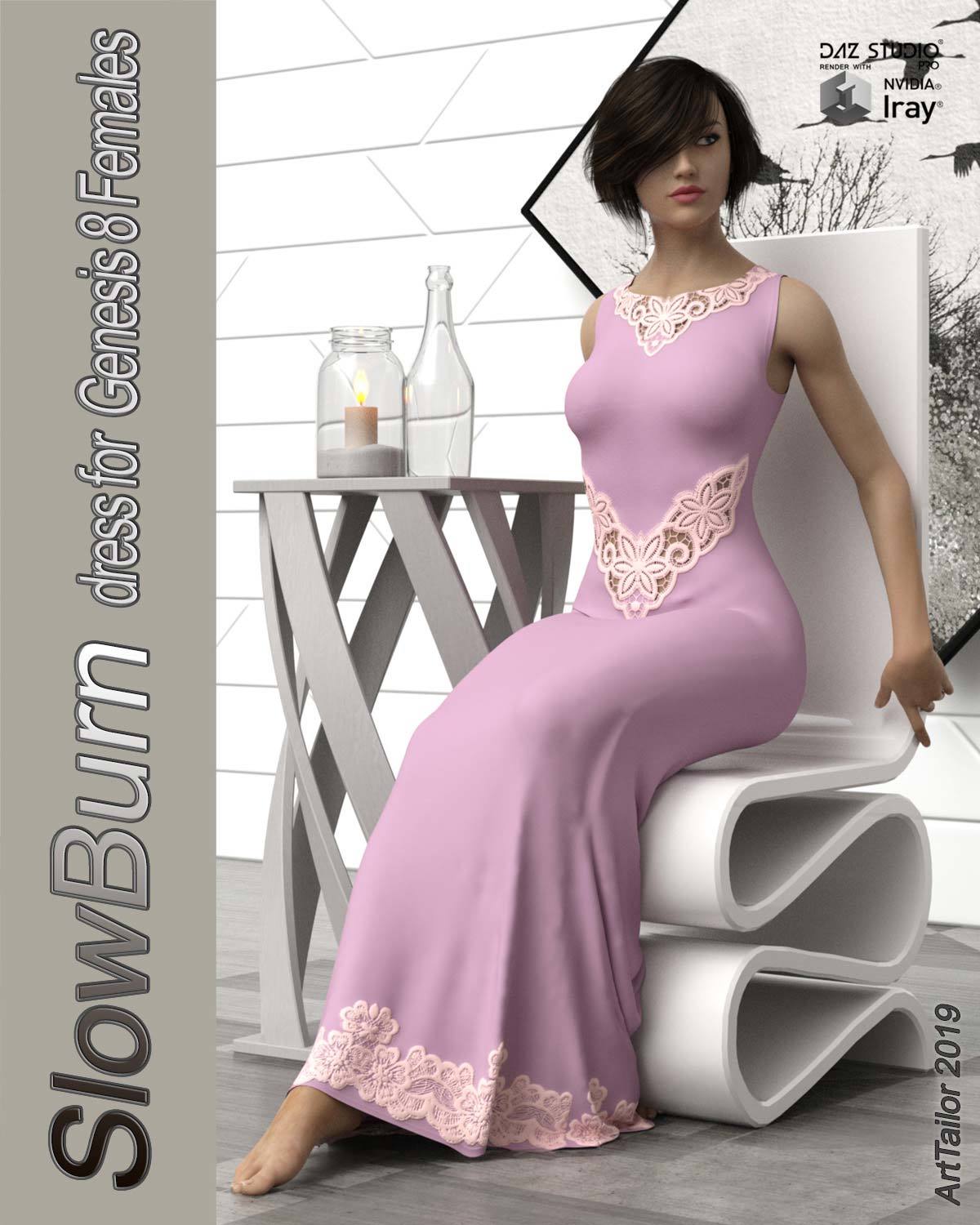 SlowBurn dForce dress for Genesis 8 Female(s) by N/A