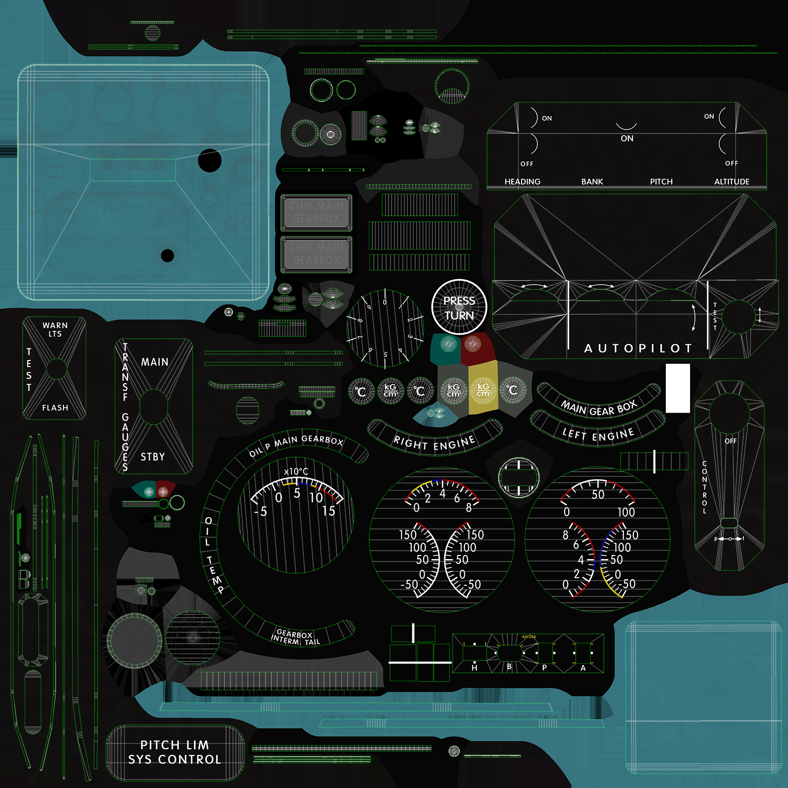 Mi-8MT Mi-17MT Central Panels Board Russian - Extended License by N/A