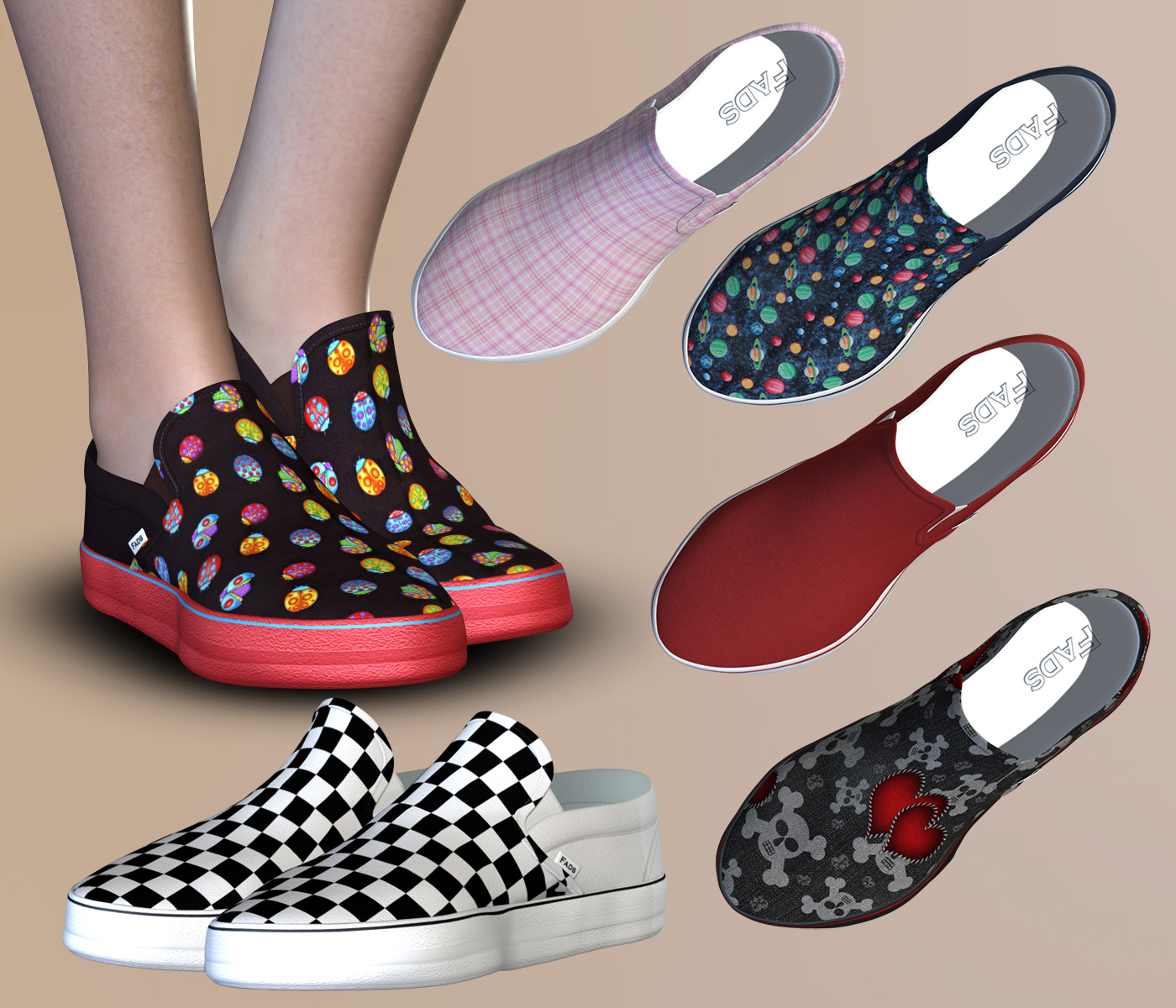 FADS Slip Ons for La Femme and Poser 11 by N/A