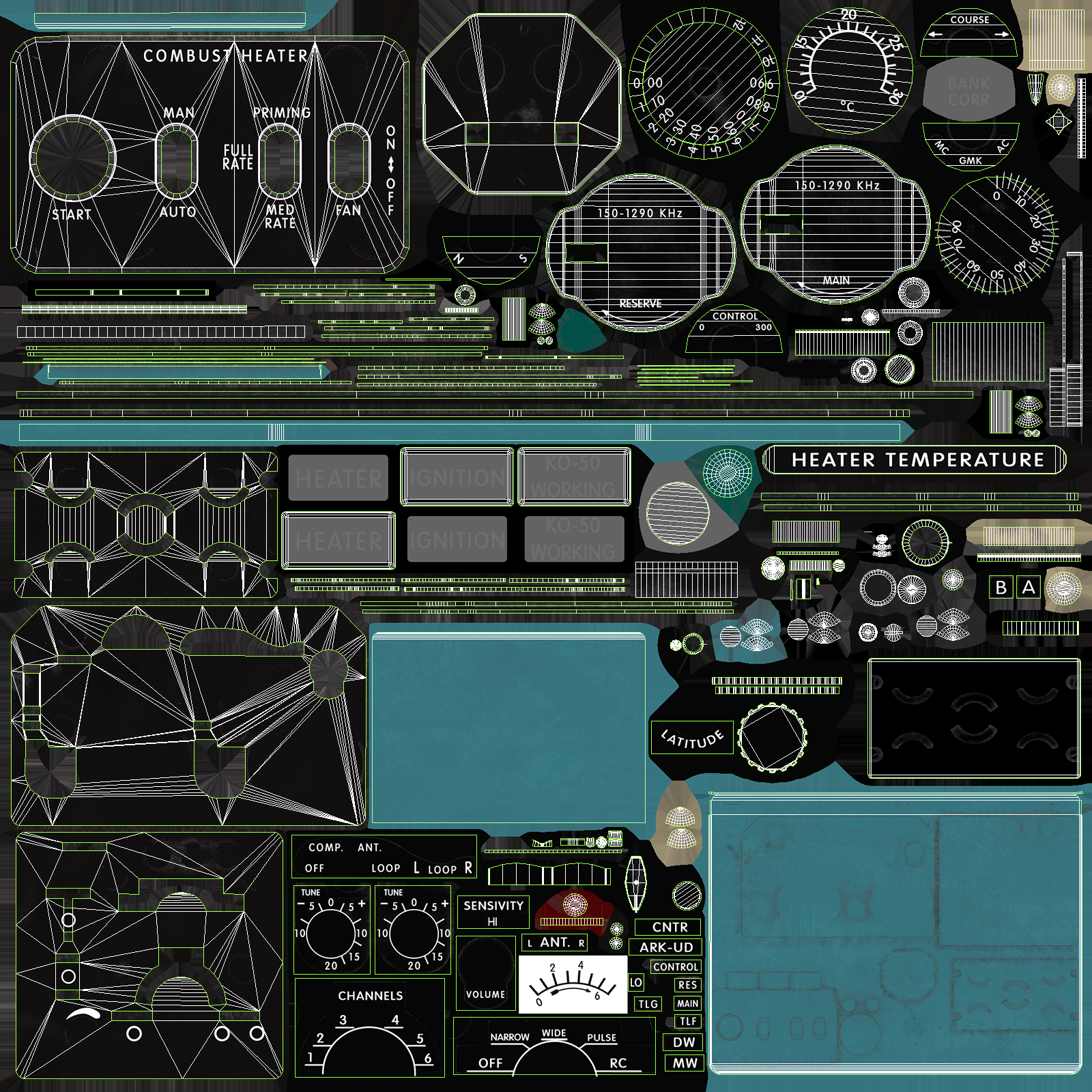 Mi-8MT Mi-17MT Right Overhead Panels Board English - Extended License by N/A