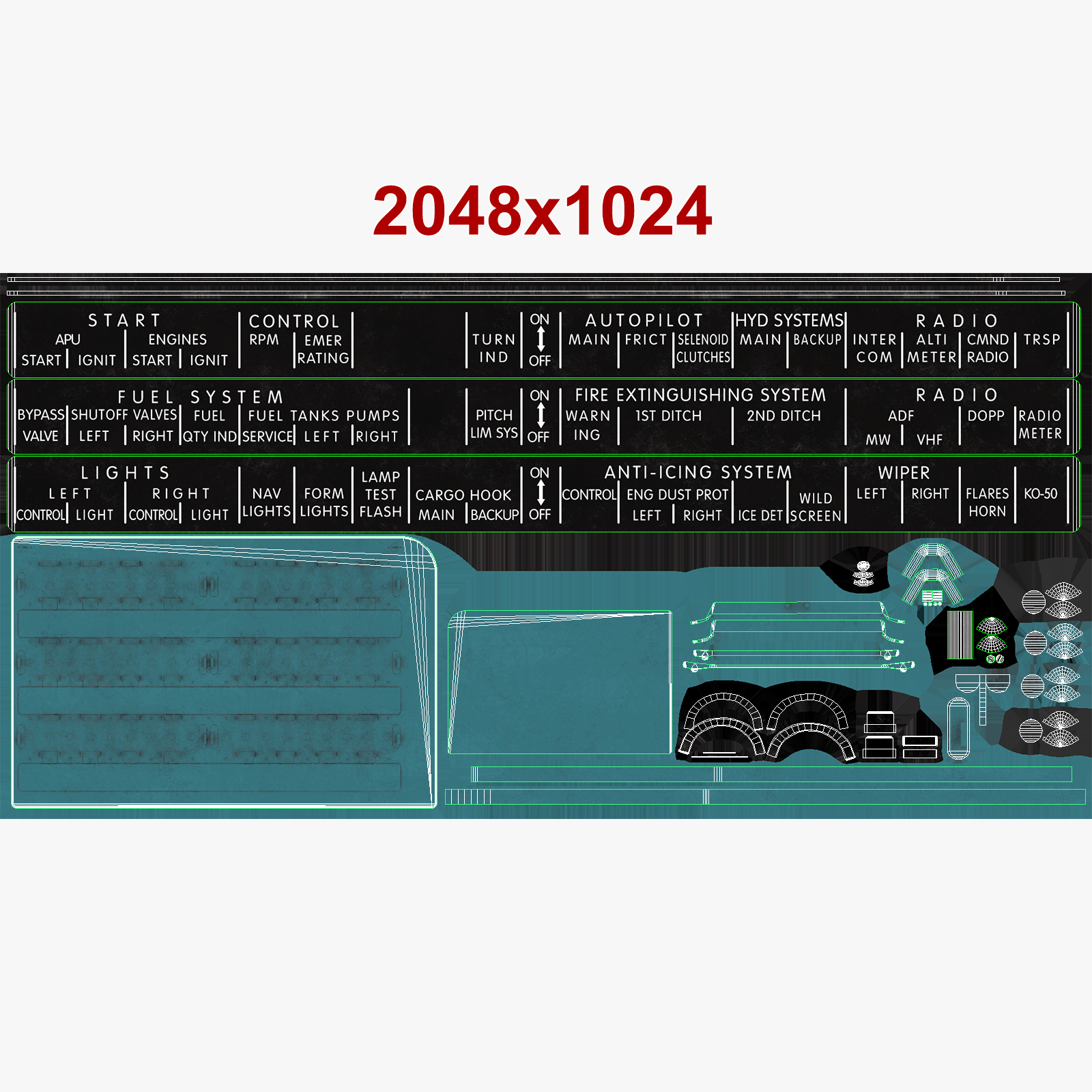 Mi-8MT Mi-17MT Right Circuit Breaker Console English - Extended License by N/A
