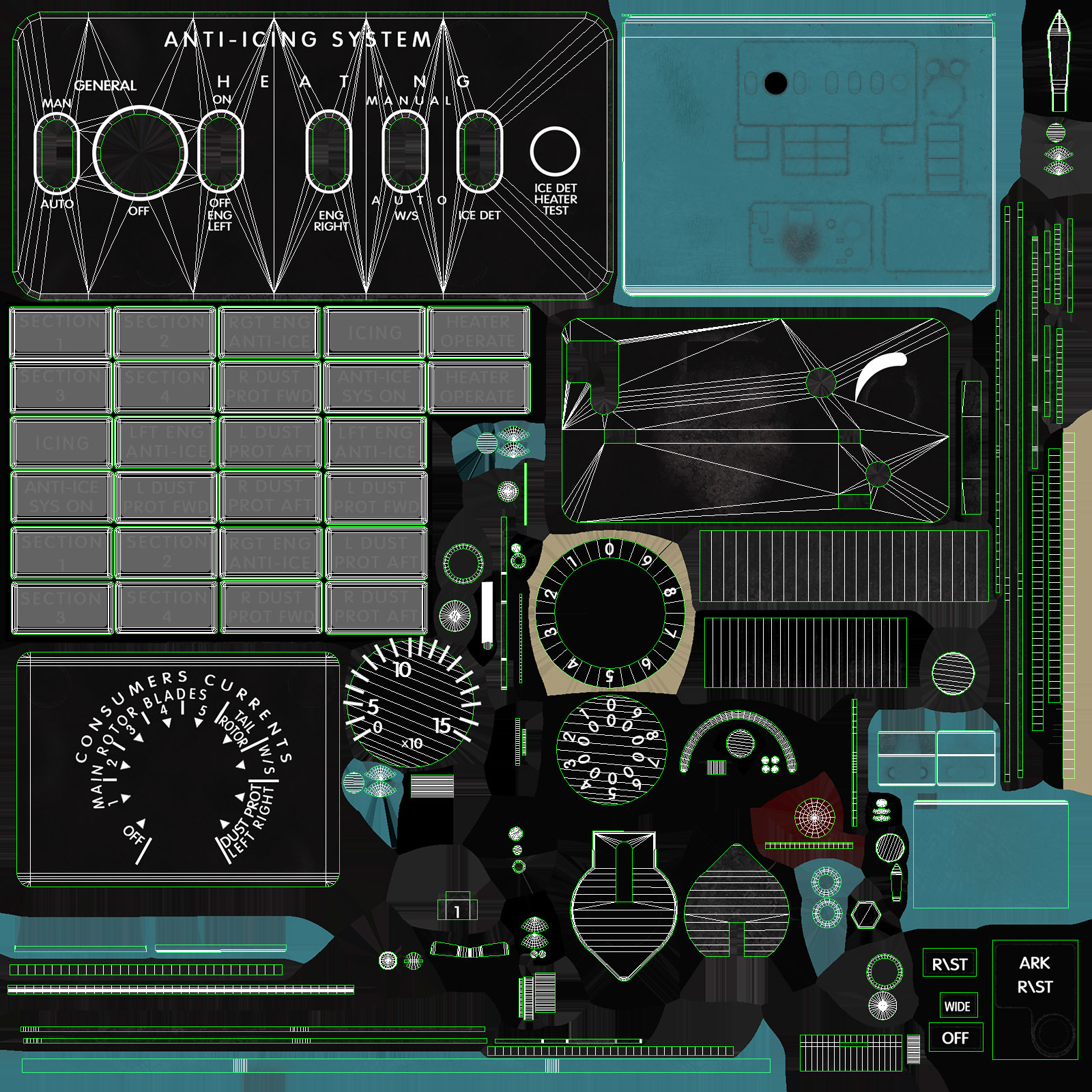 Mi-8MT Mi-17MT Left Overhead Panels Board English - Extended License by N/A