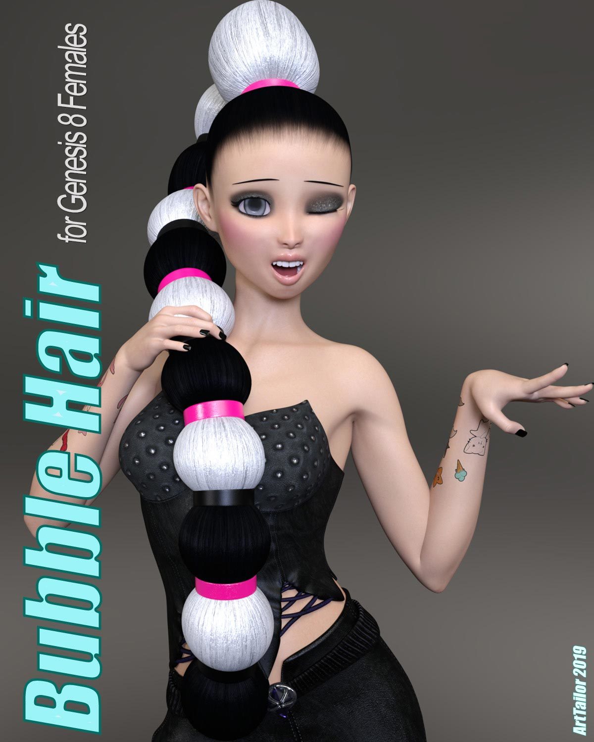Bubble Hair for Genesis 8 Female by N/A
