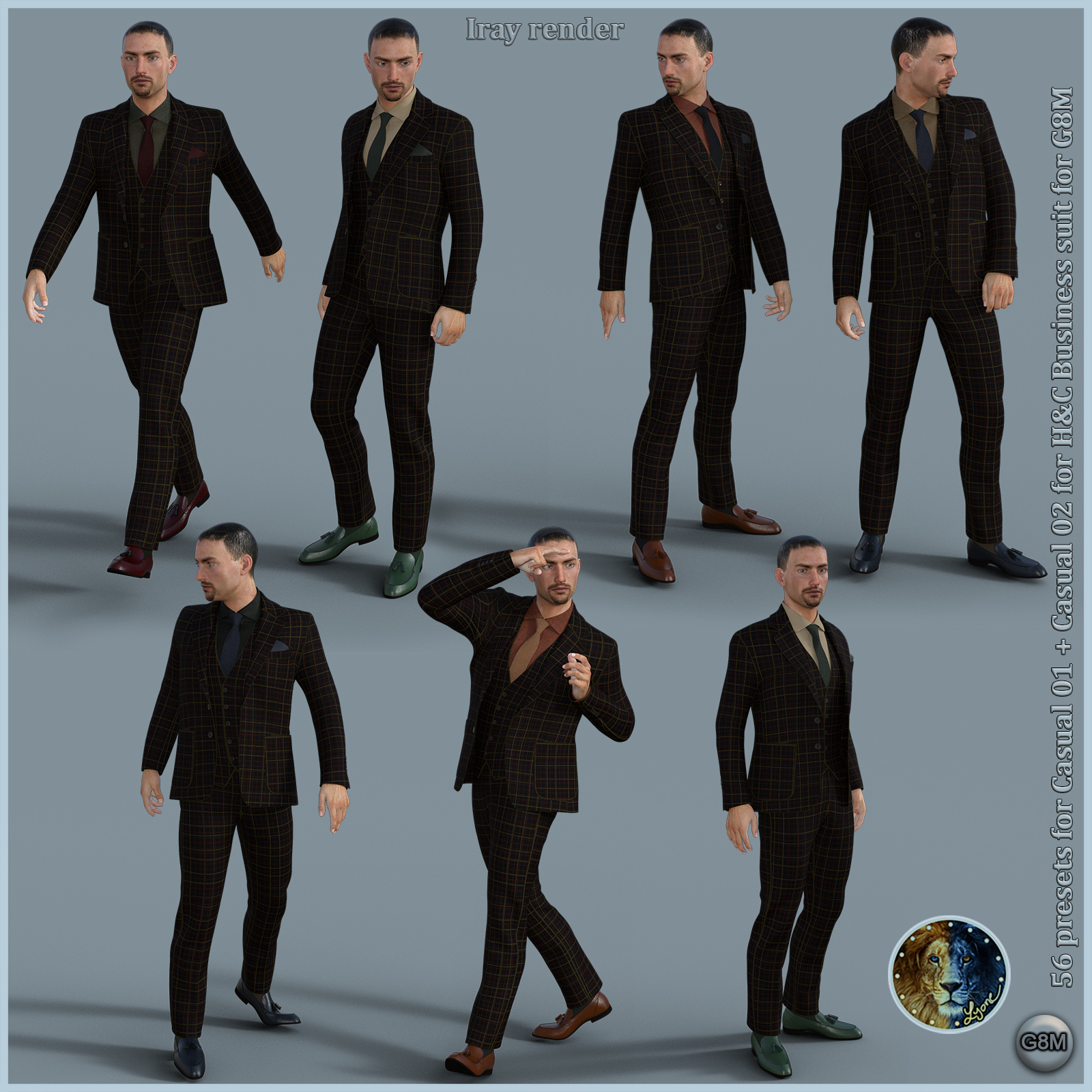 56 extra Presets for Casual 01 plus Casual 02 for H and C Business Suit for G8M by N/A