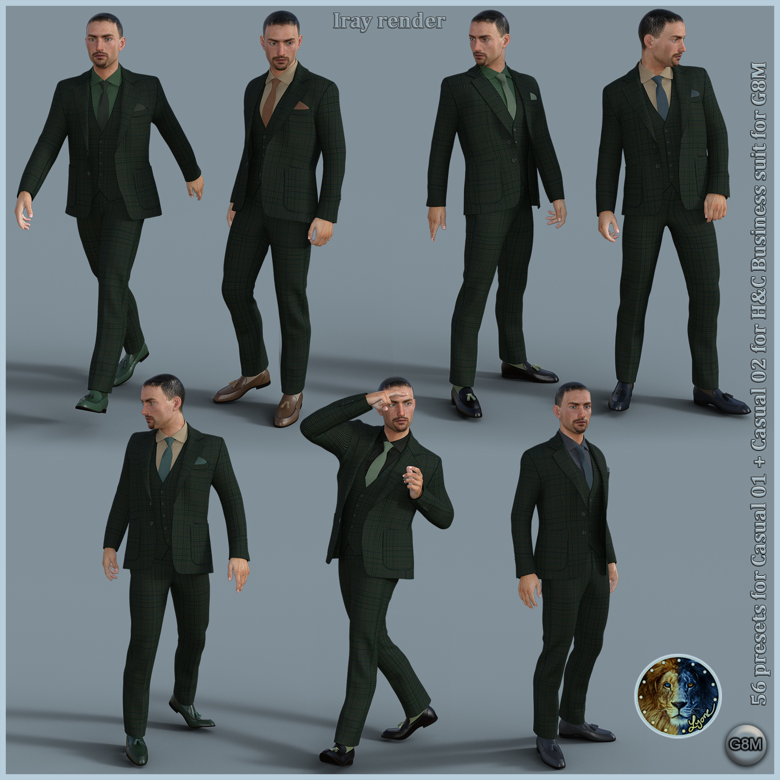 56 extra Presets for Casual 01 plus Casual 02 for H and C Business Suit for G8M by N/A