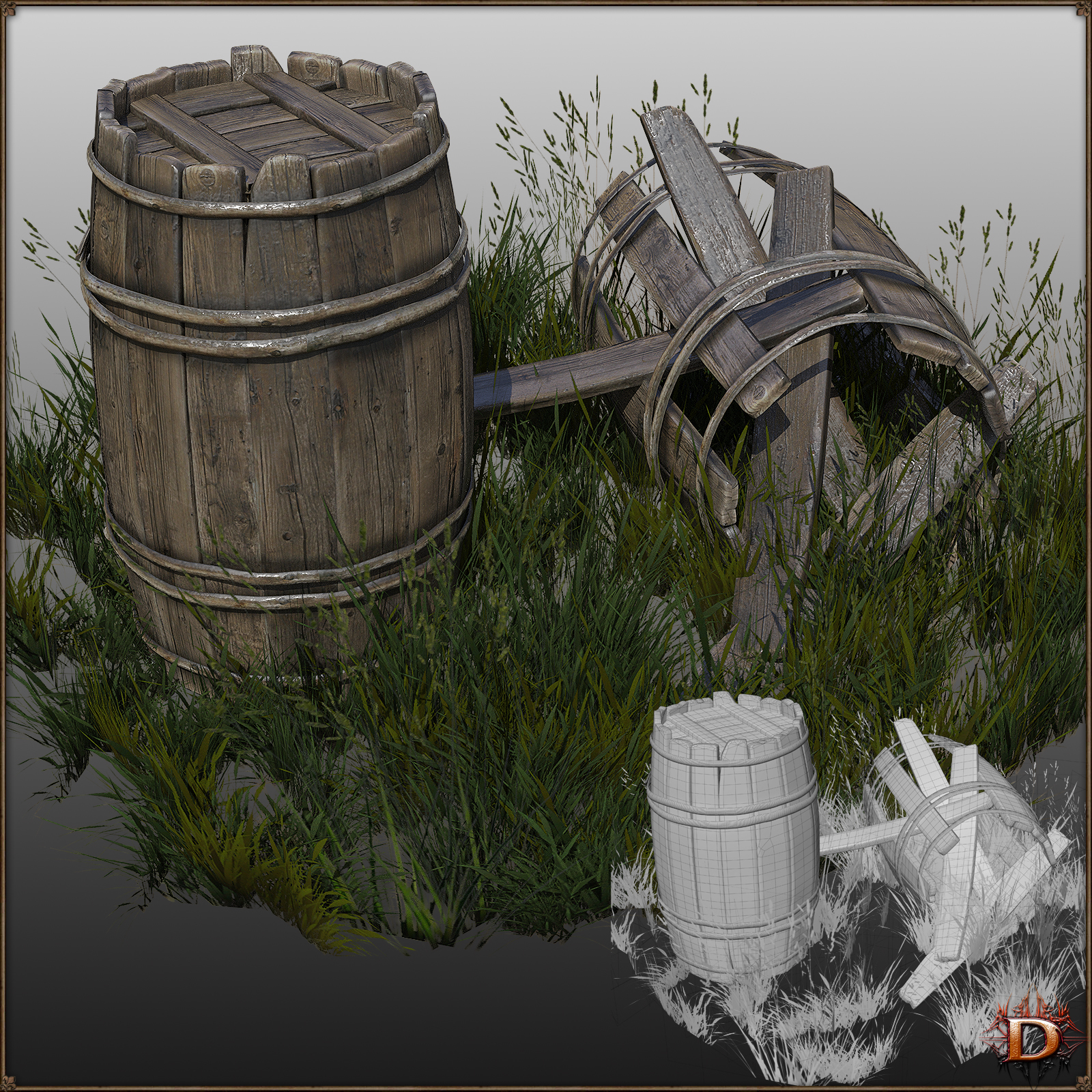 Medieval Small Village Objects Set by N/A