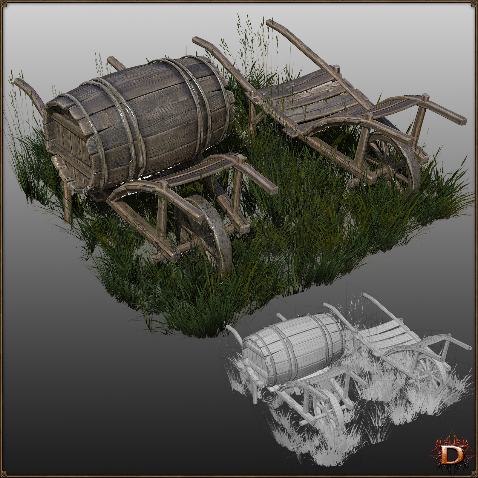 Medieval Small Village Objects Set by N/A