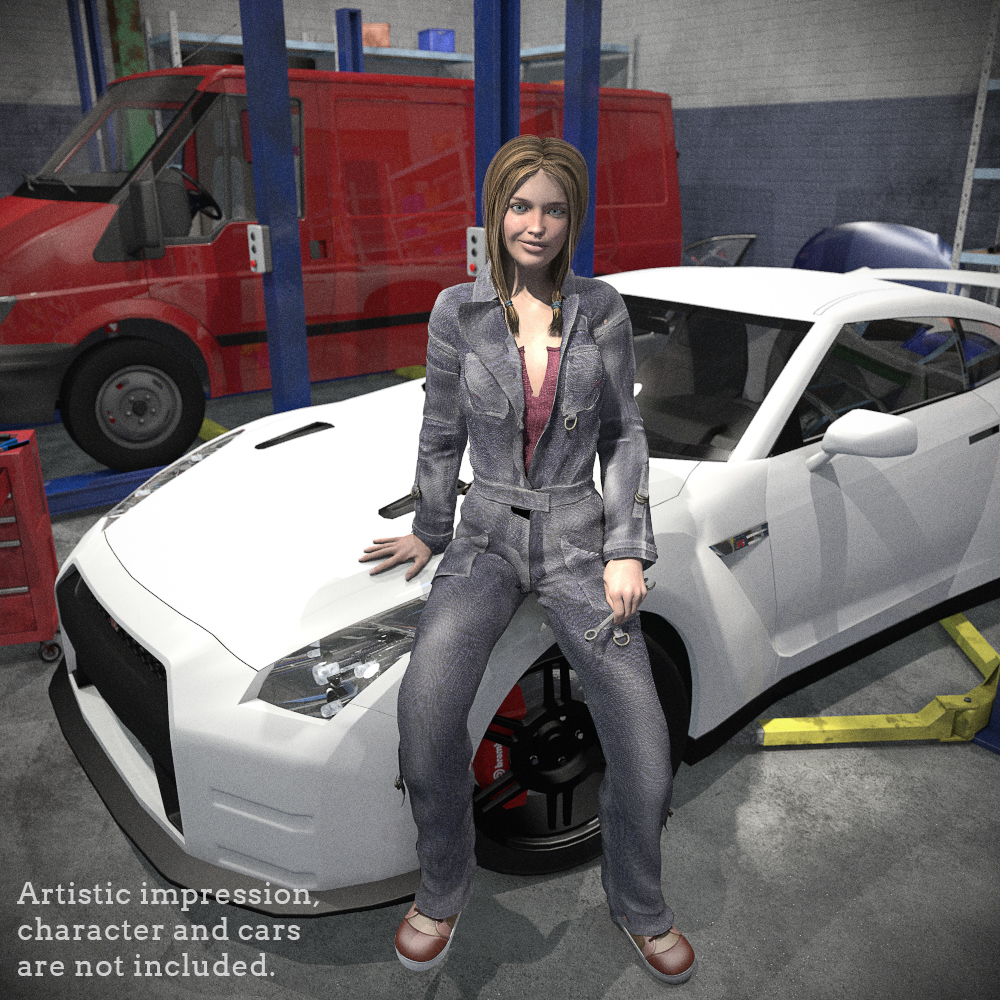 Car repair workshop for Poser by N/A