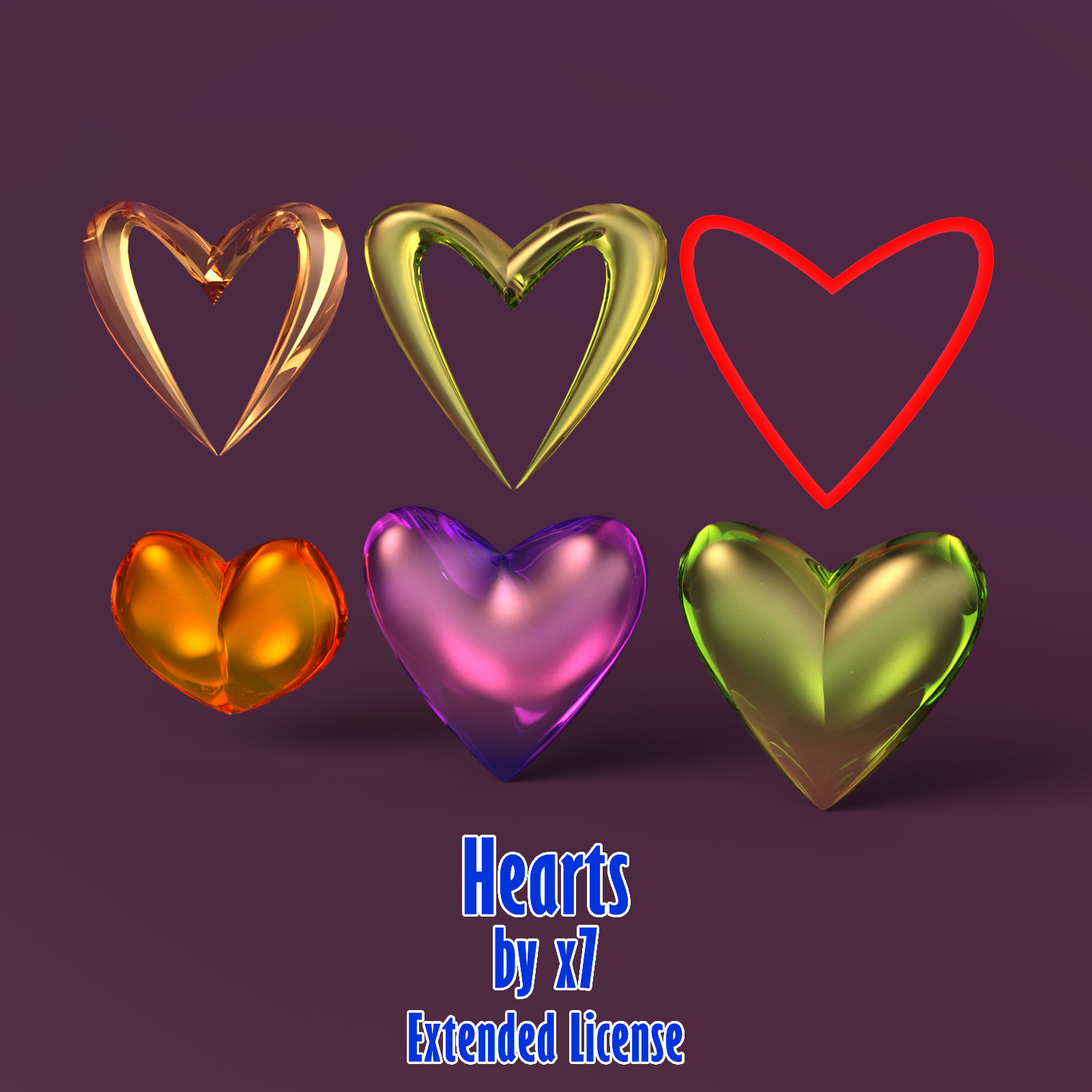 Hearts by x7 - Extended License by N/A