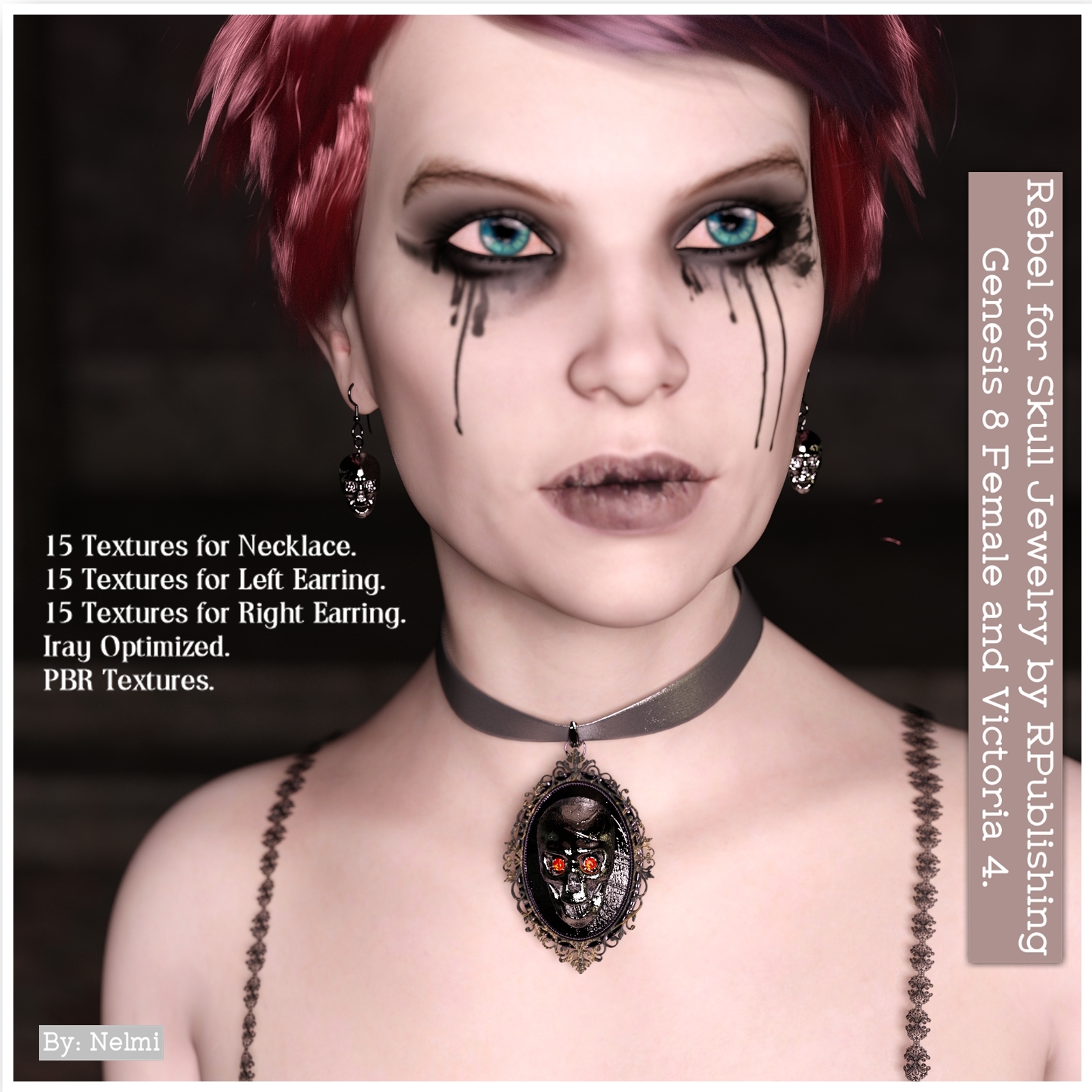Rebel For Skull Jewelry for Genesis 8 Females by N/A