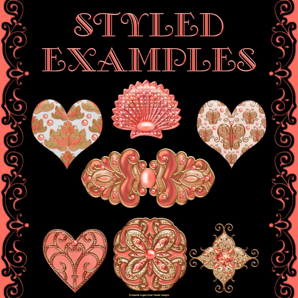 Living Coral JEWELED PS Layer Styles by N/A