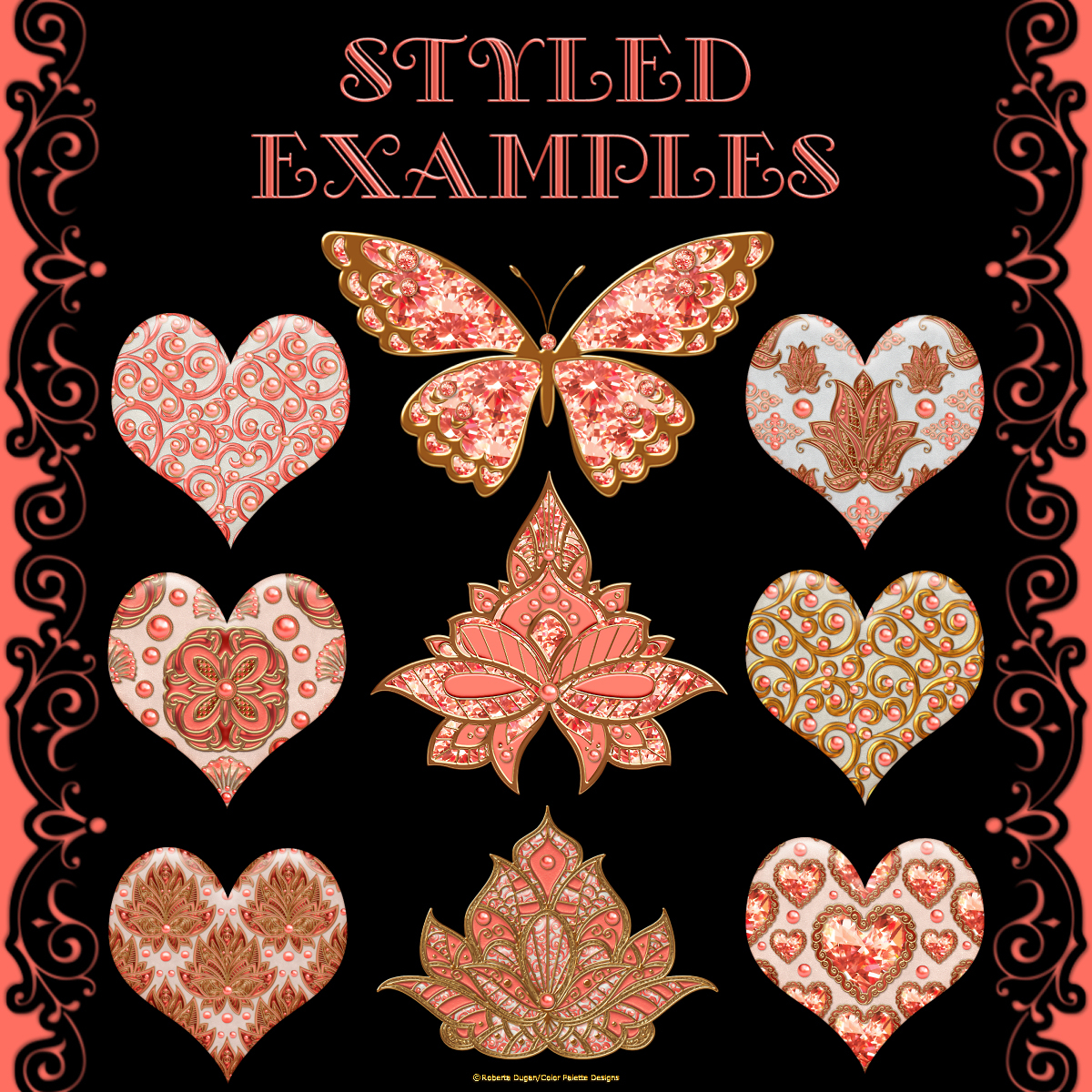 Living Coral JEWELED PS Layer Styles by N/A