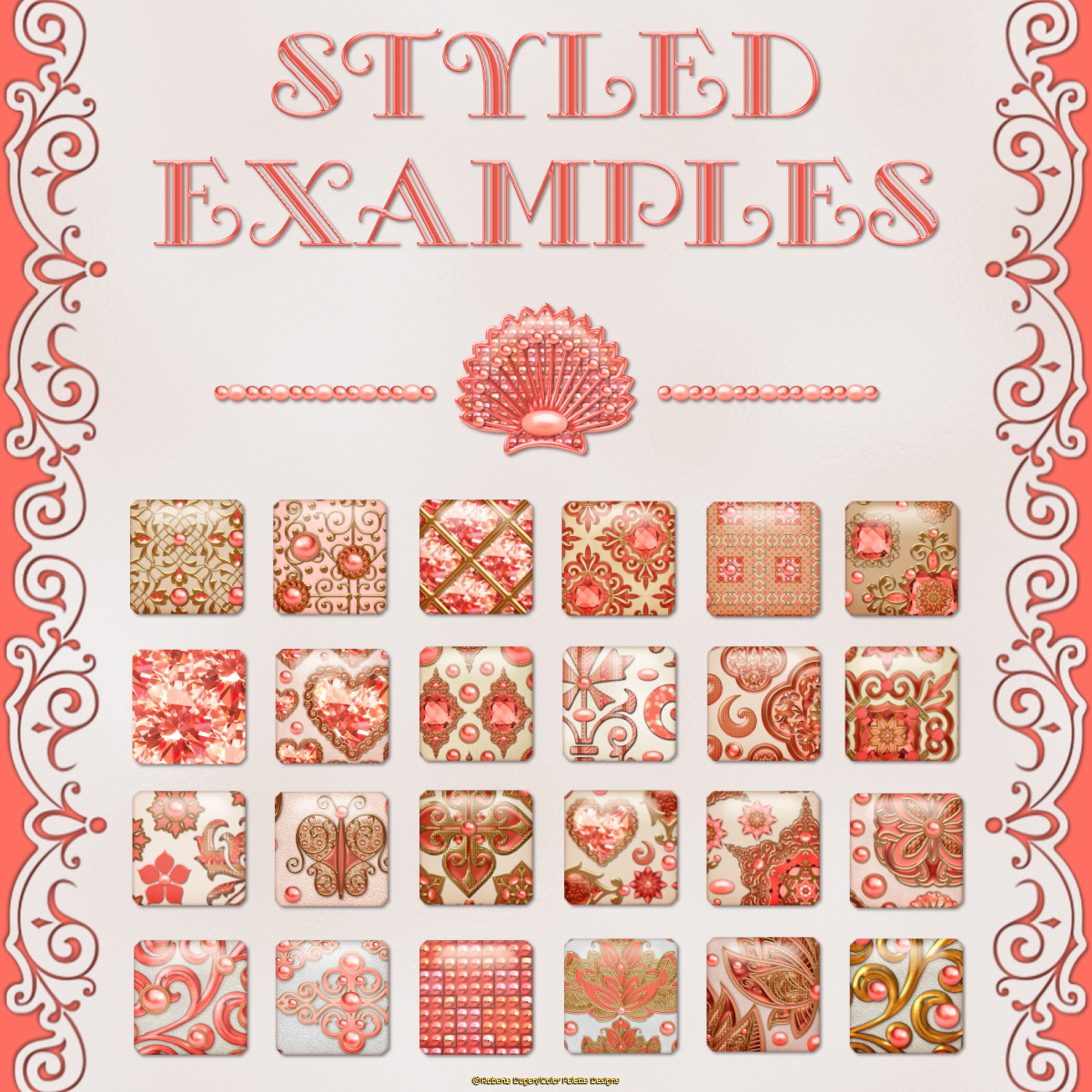 Living Coral JEWELED PS Layer Styles by N/A