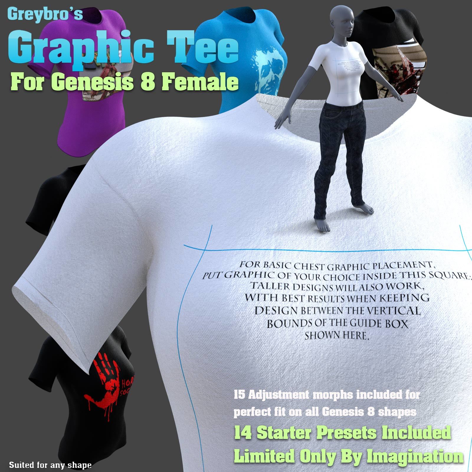 Greybro's Graphic Tee for Genesis 8 Female by N/A