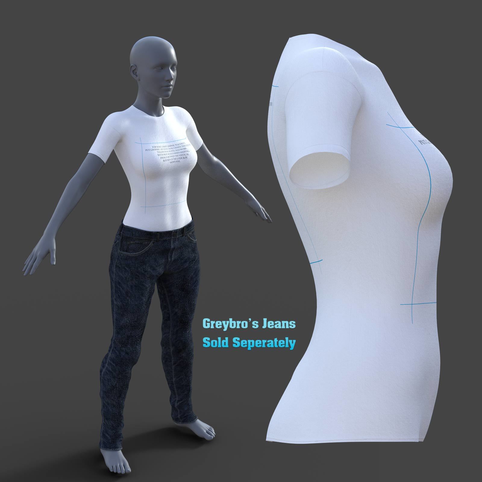 Greybro's Graphic Tee for Genesis 8 Female by N/A