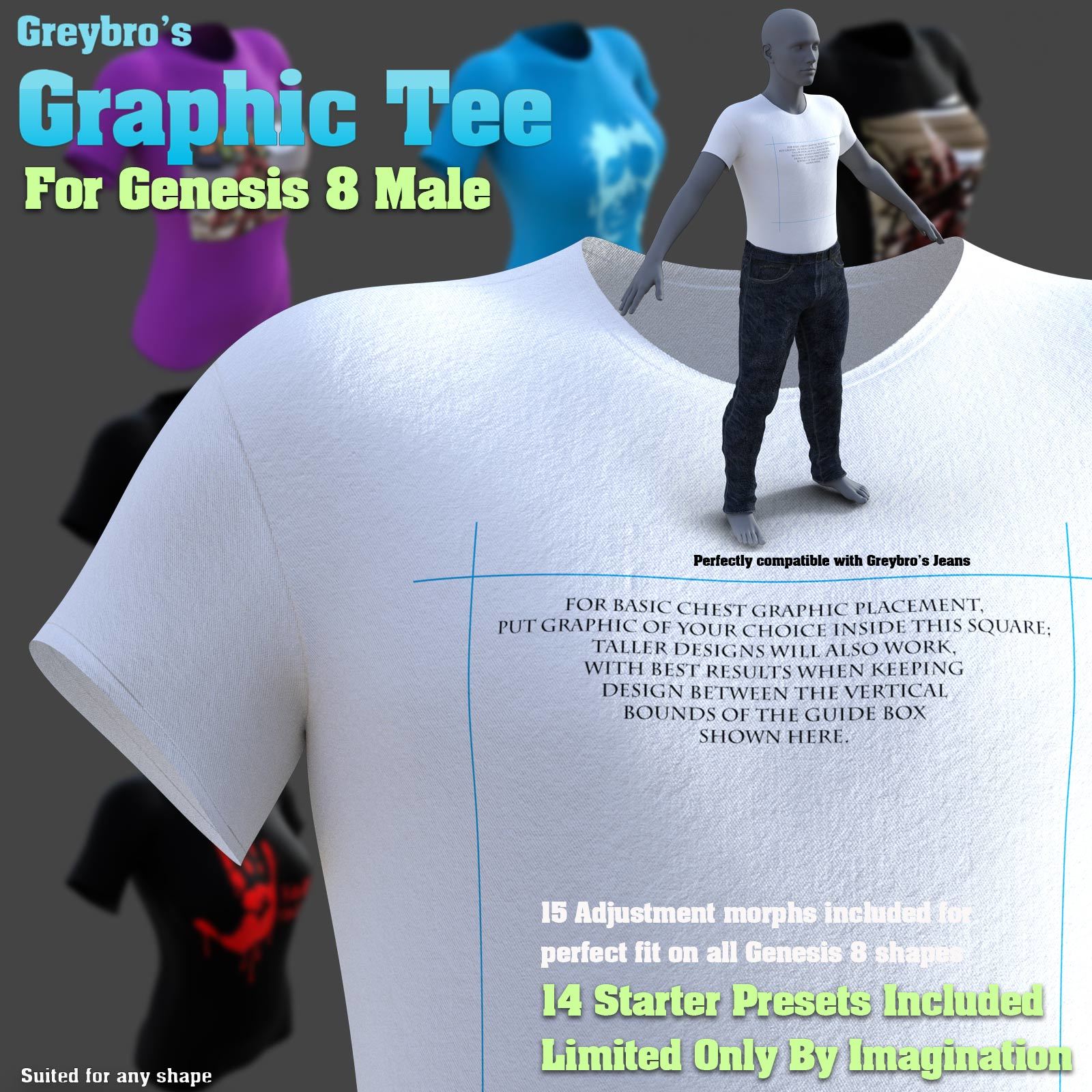 Greybro's Graphic Tee for Genesis 8 Male by N/A