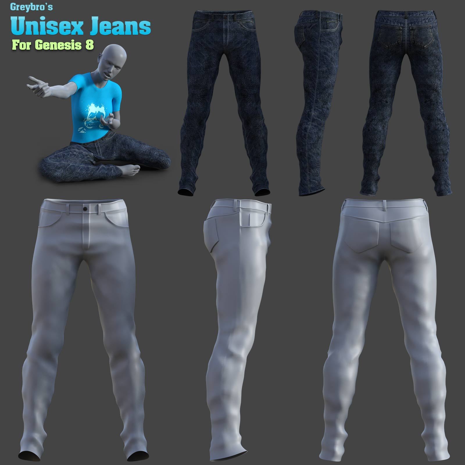 Greybro's Unisex Jeans for G8 by N/A