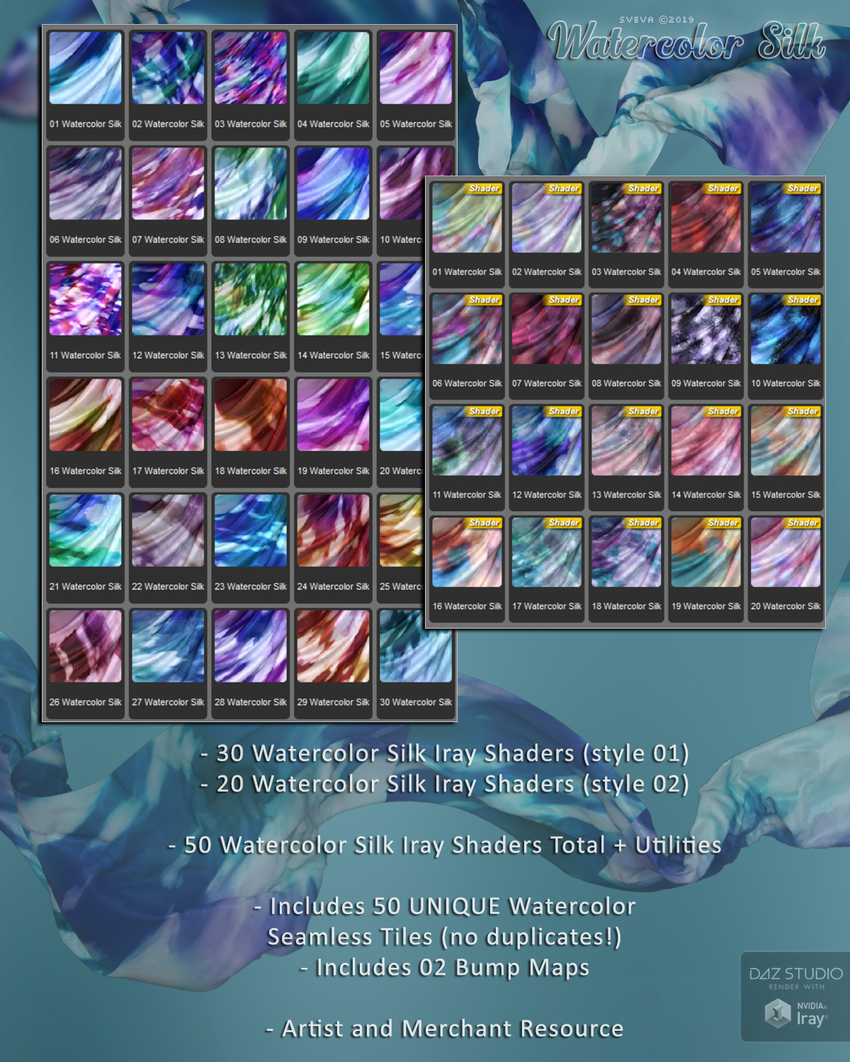 SVs Watercolor Silk Iray Shaders by N/A