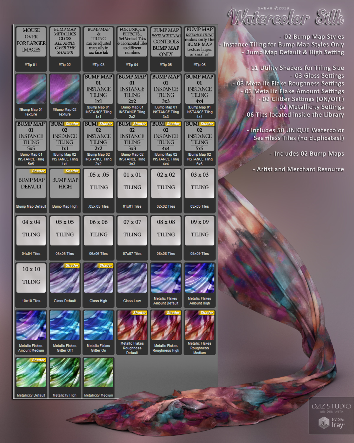 SVs Watercolor Silk Iray Shaders by N/A