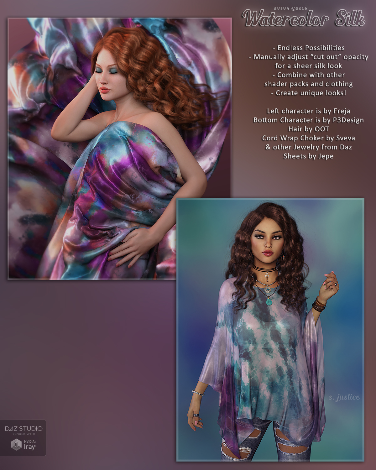 SVs Watercolor Silk Iray Shaders by N/A