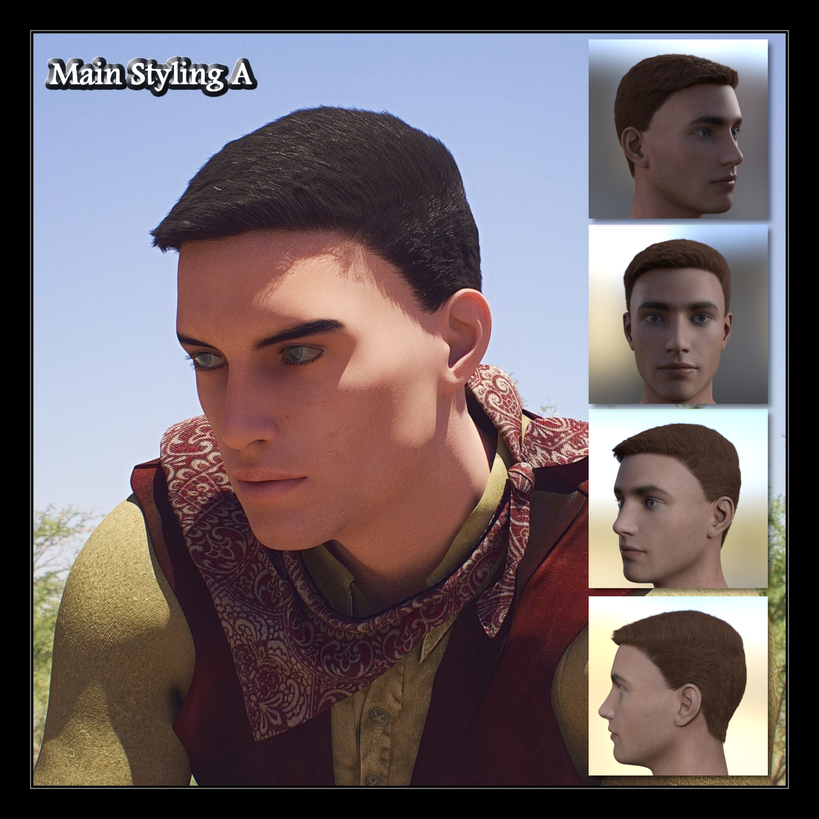 Neat Haircut Hair For Genesis 8 Male by N/A